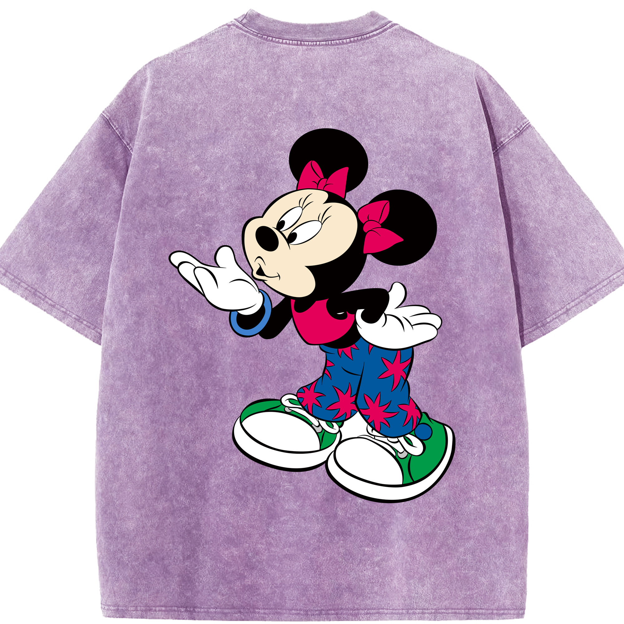 （画像用） ミッキーマウス Mickey Mouse 綿100% ヴィンテージ風 半袖Tシャツ（背面プリント）