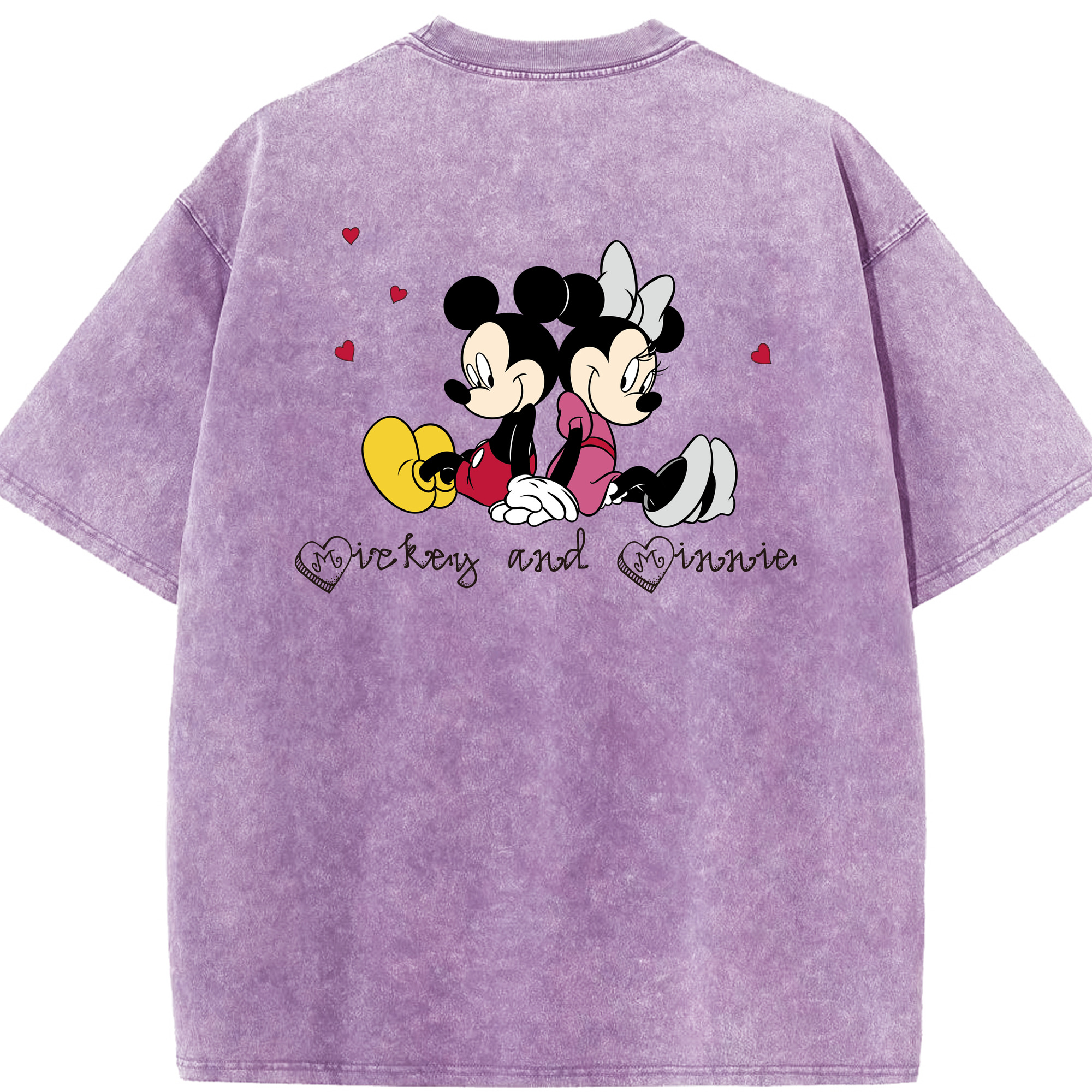 （画像用） ミッキーマウス Mickey Mouse 綿100% ヴィンテージ風 半袖Tシャツ（背面プリント）