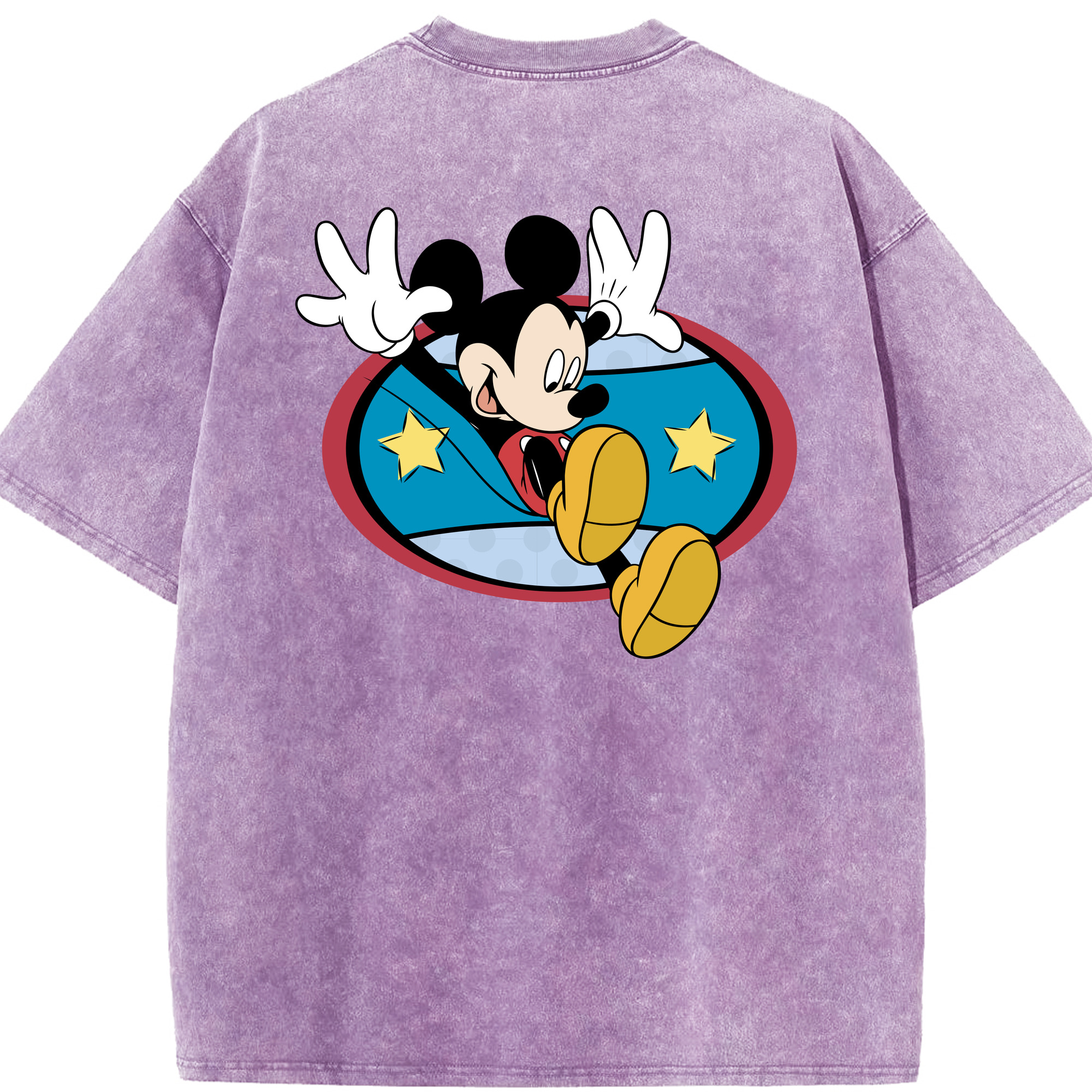 （画像用） ミッキーマウス Mickey Mouse 綿100% ヴィンテージ風 半袖Tシャツ（背面プリント）