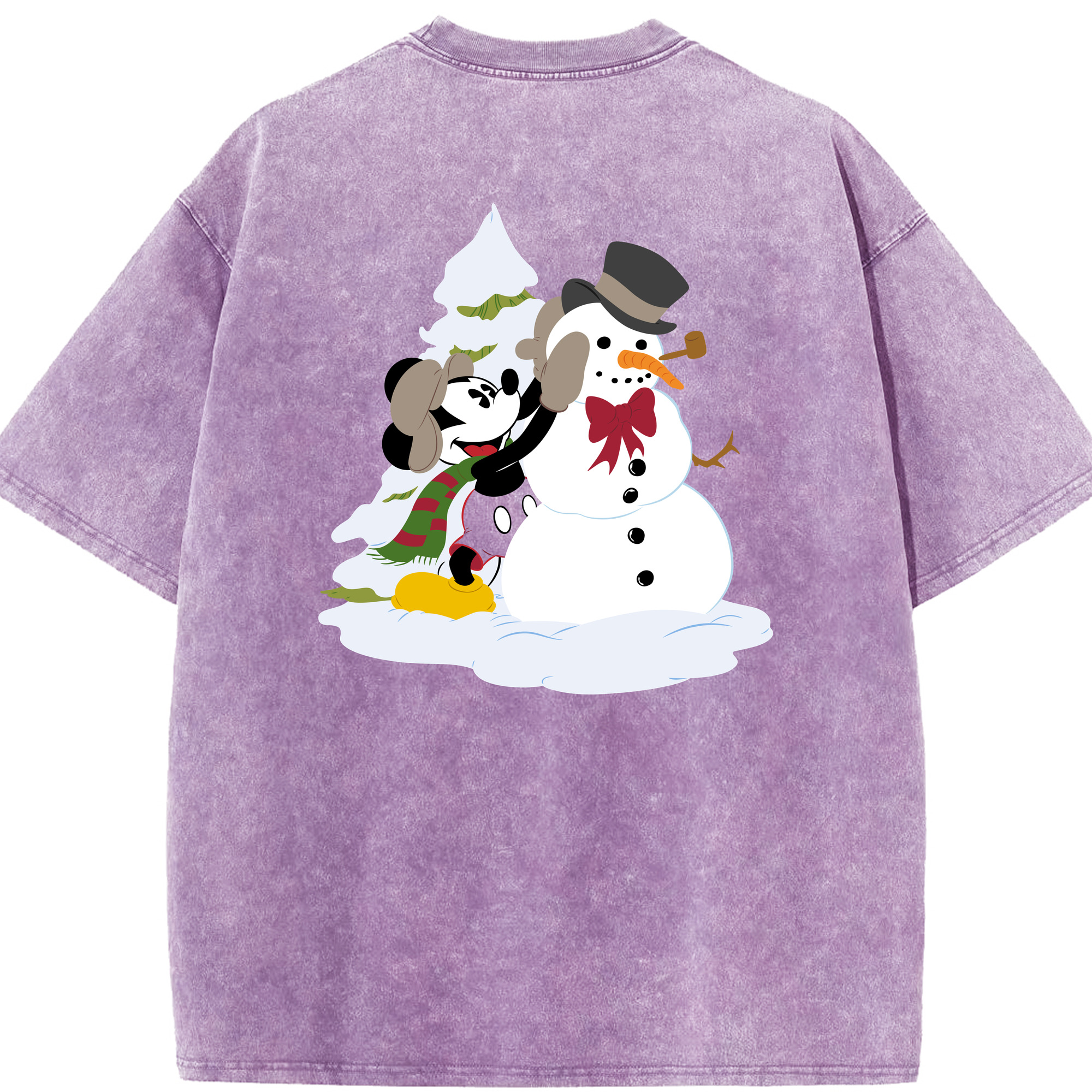 （画像用） ミッキーマウス Mickey Mouse 綿100% ヴィンテージ風 半袖Tシャツ（背面プリント）