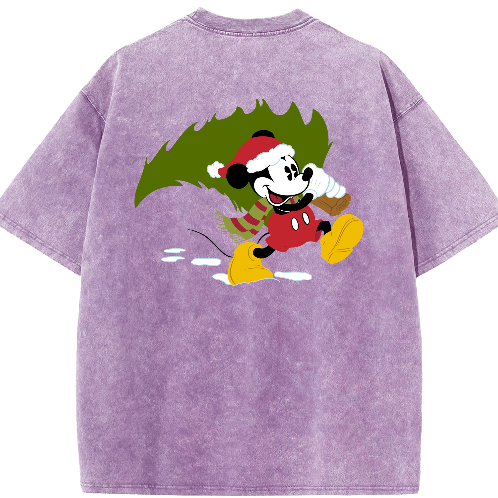 （画像用） ミッキーマウス Mickey Mouse 綿100% ヴィンテージ風 半袖Tシャツ（背面プリント）