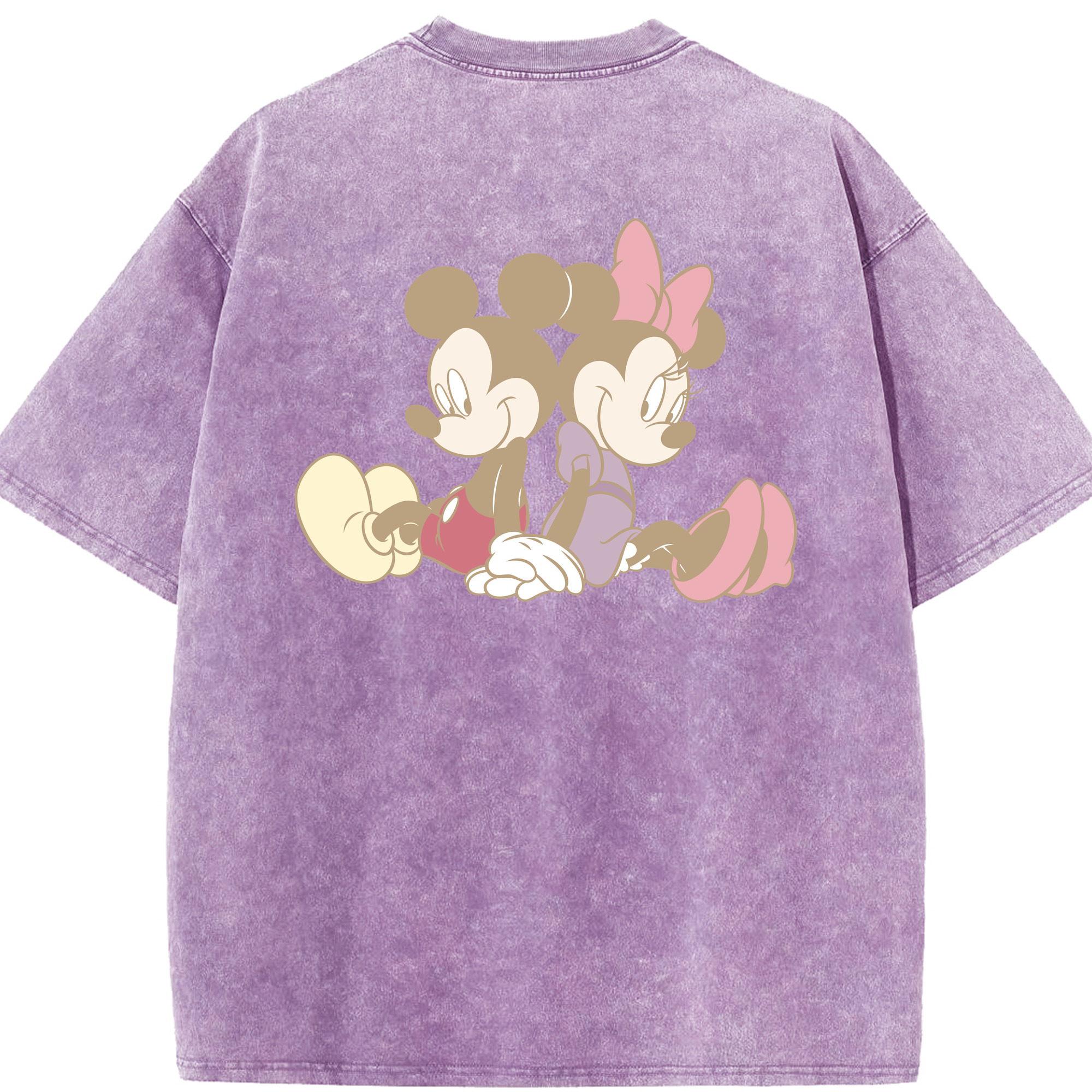 （画像用） ミッキーマウス Mickey Mouse 綿100% ヴィンテージ風 半袖Tシャツ（背面プリント）