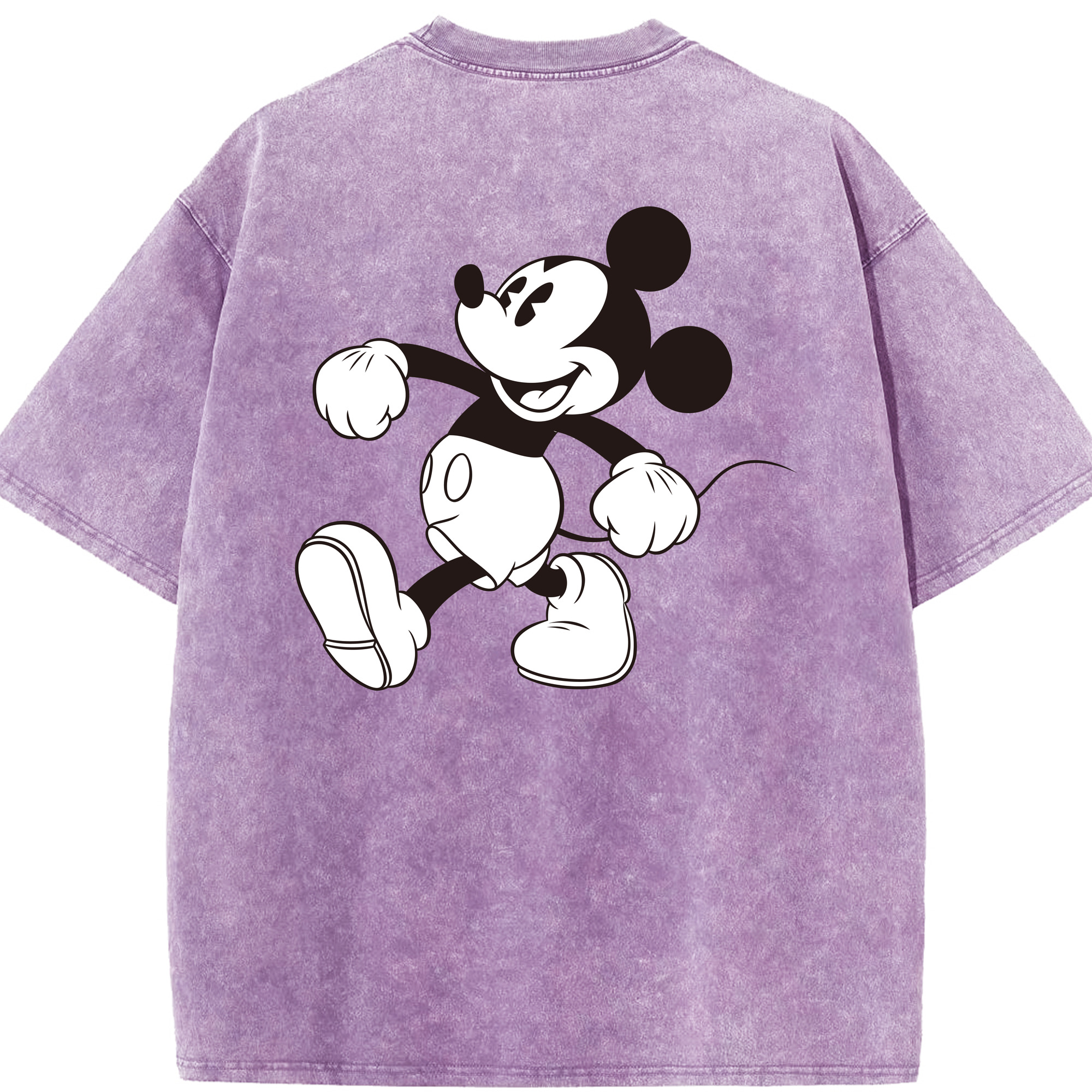 （画像用） ミッキーマウス Mickey Mouse 綿100% ヴィンテージ風 半袖Tシャツ（背面プリント）