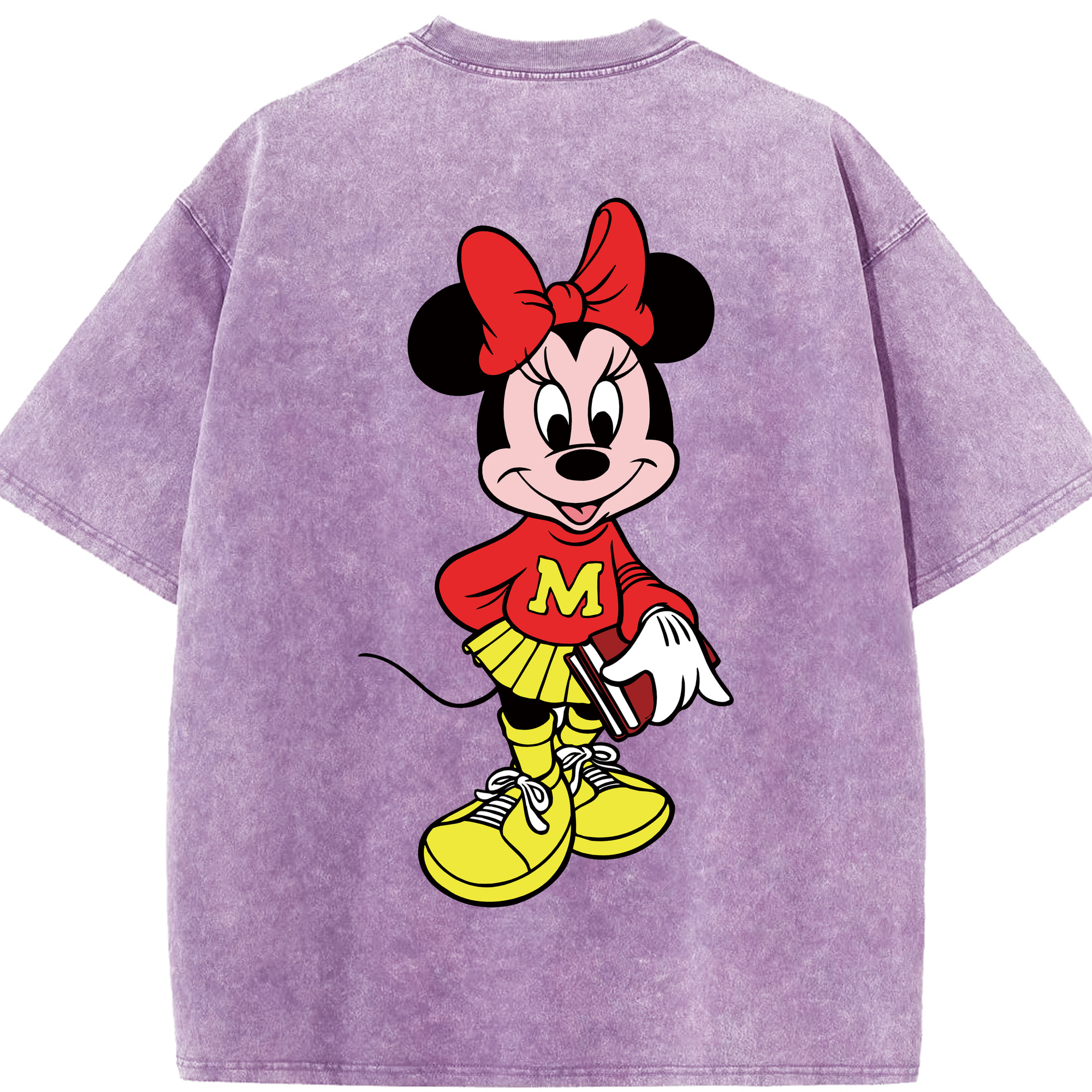 （画像用） ミッキーマウス Mickey Mouse 綿100% ヴィンテージ風 半袖Tシャツ（背面プリント）