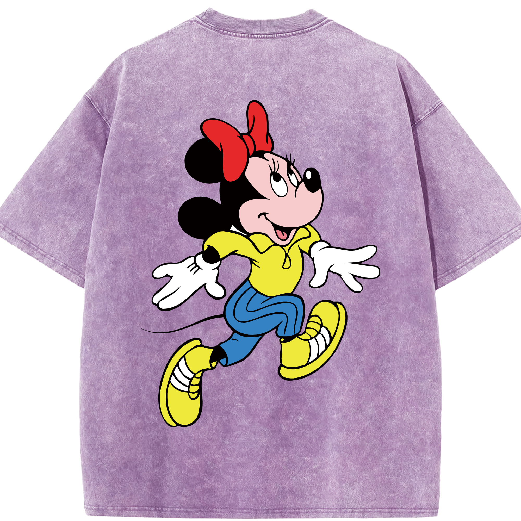 （画像用） ミッキーマウス Mickey Mouse 綿100% ヴィンテージ風 半袖Tシャツ（背面プリント）