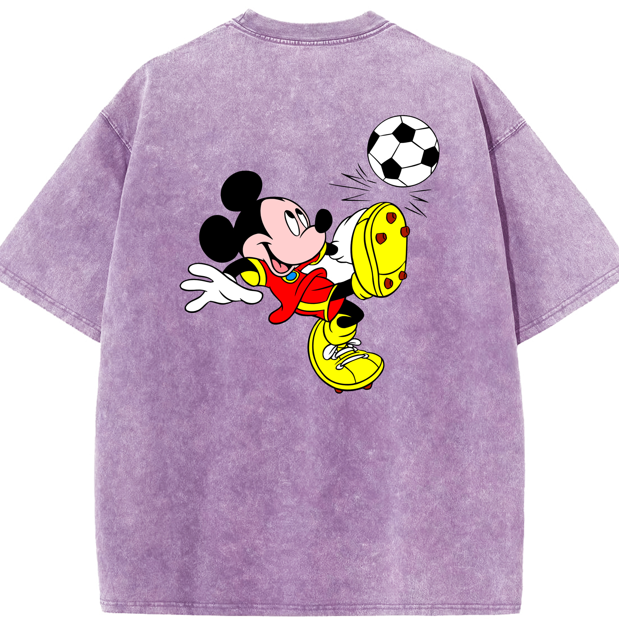 （画像用） ミッキーマウス Mickey Mouse 綿100% ヴィンテージ風 半袖Tシャツ（背面プリント）