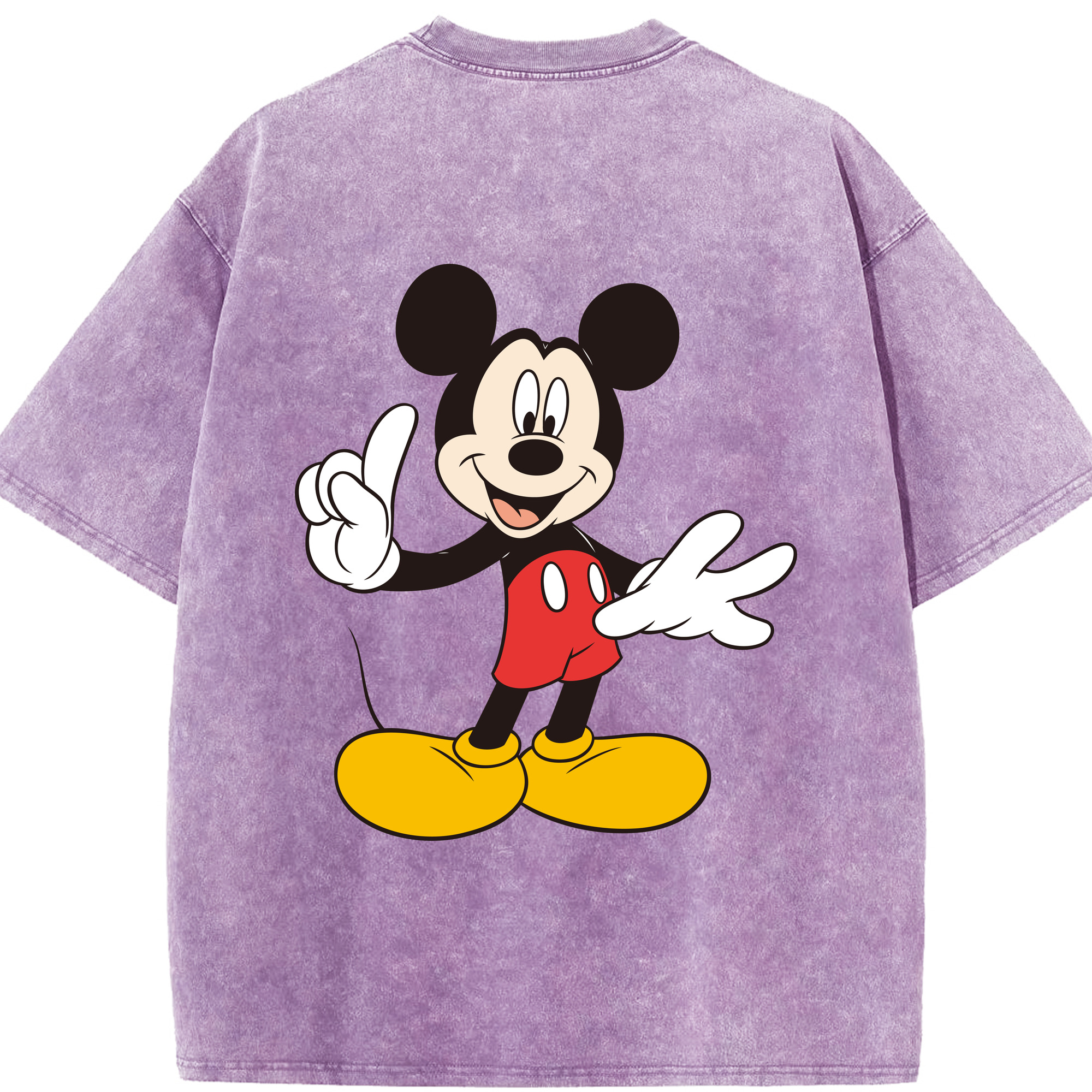 （画像用） ミッキーマウス Mickey Mouse 綿100% ヴィンテージ風 半袖Tシャツ（背面プリント）