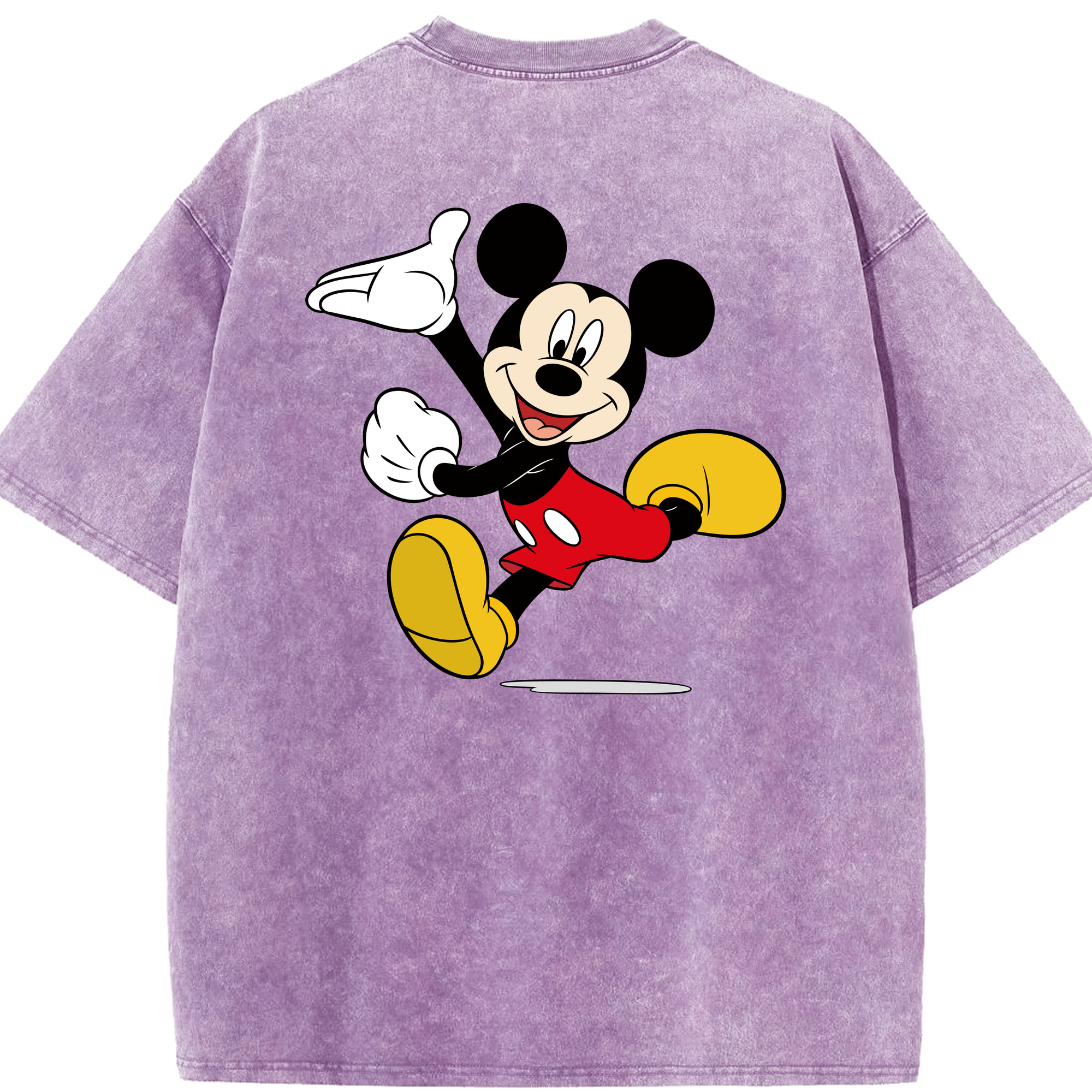 （画像用） ミッキーマウス Mickey Mouse 綿100% ヴィンテージ風 半袖Tシャツ（背面プリント）