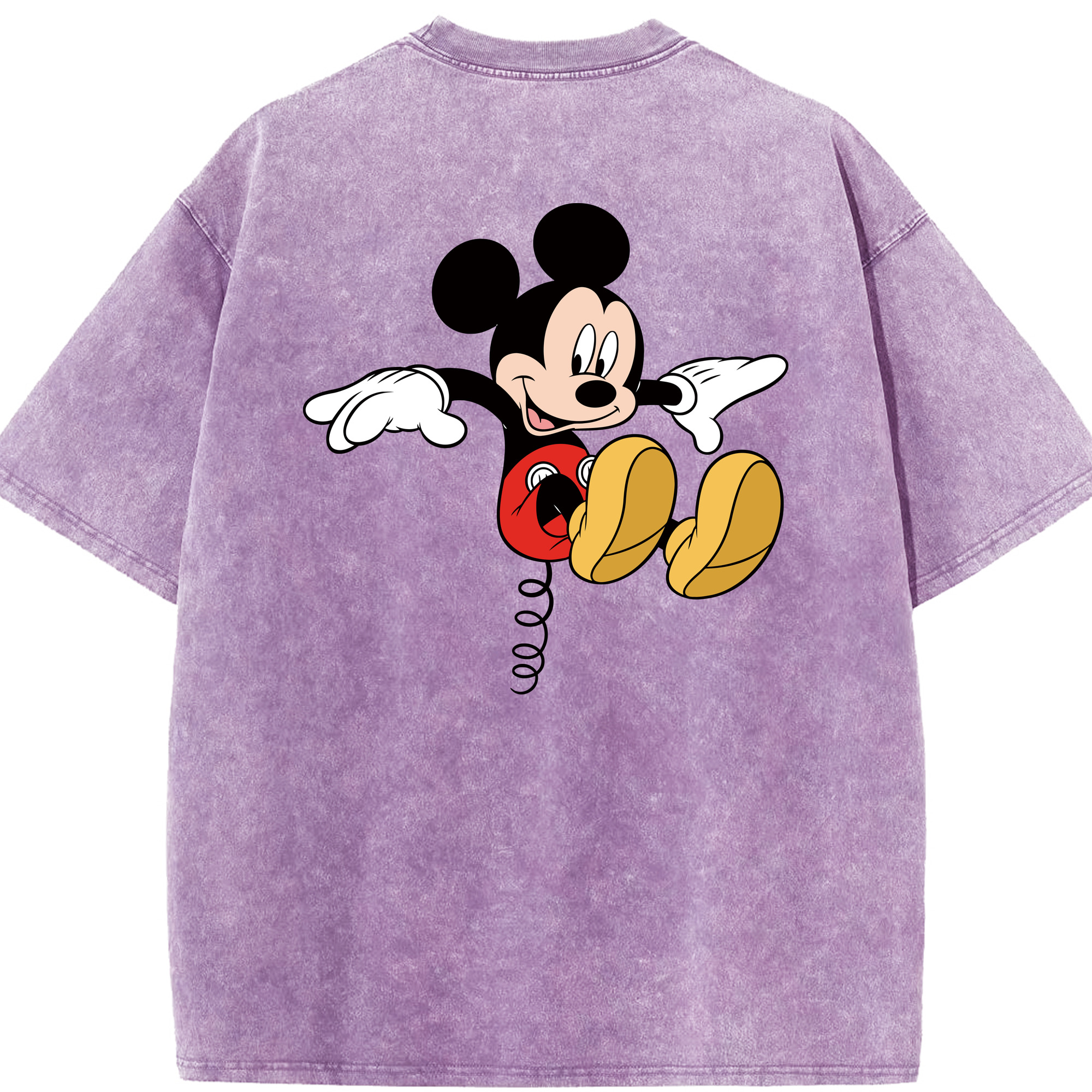 （画像用） ミッキーマウス Mickey Mouse 綿100% ヴィンテージ風 半袖Tシャツ（背面プリント）