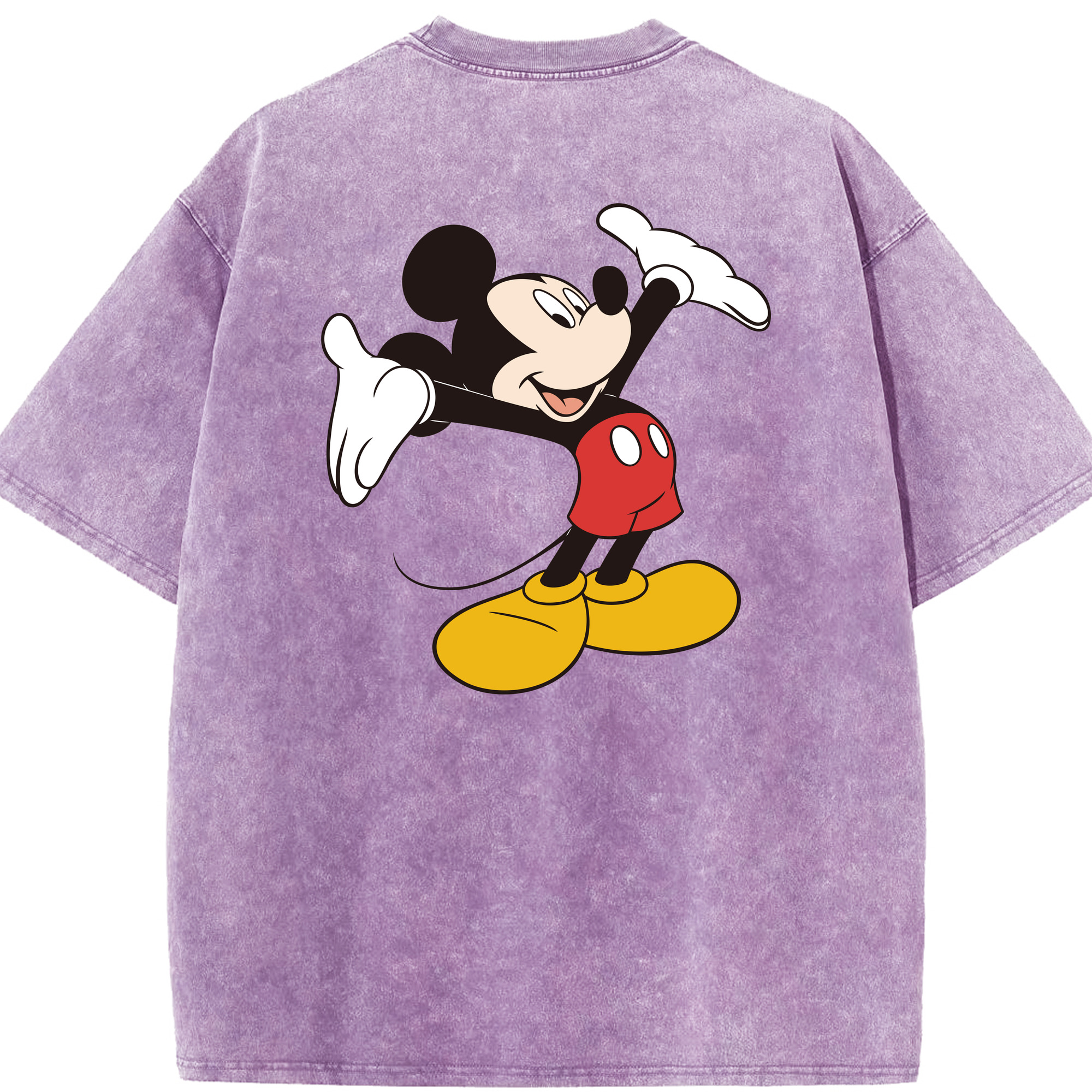 （画像用） ミッキーマウス Mickey Mouse 綿100% ヴィンテージ風 半袖Tシャツ（背面プリント）