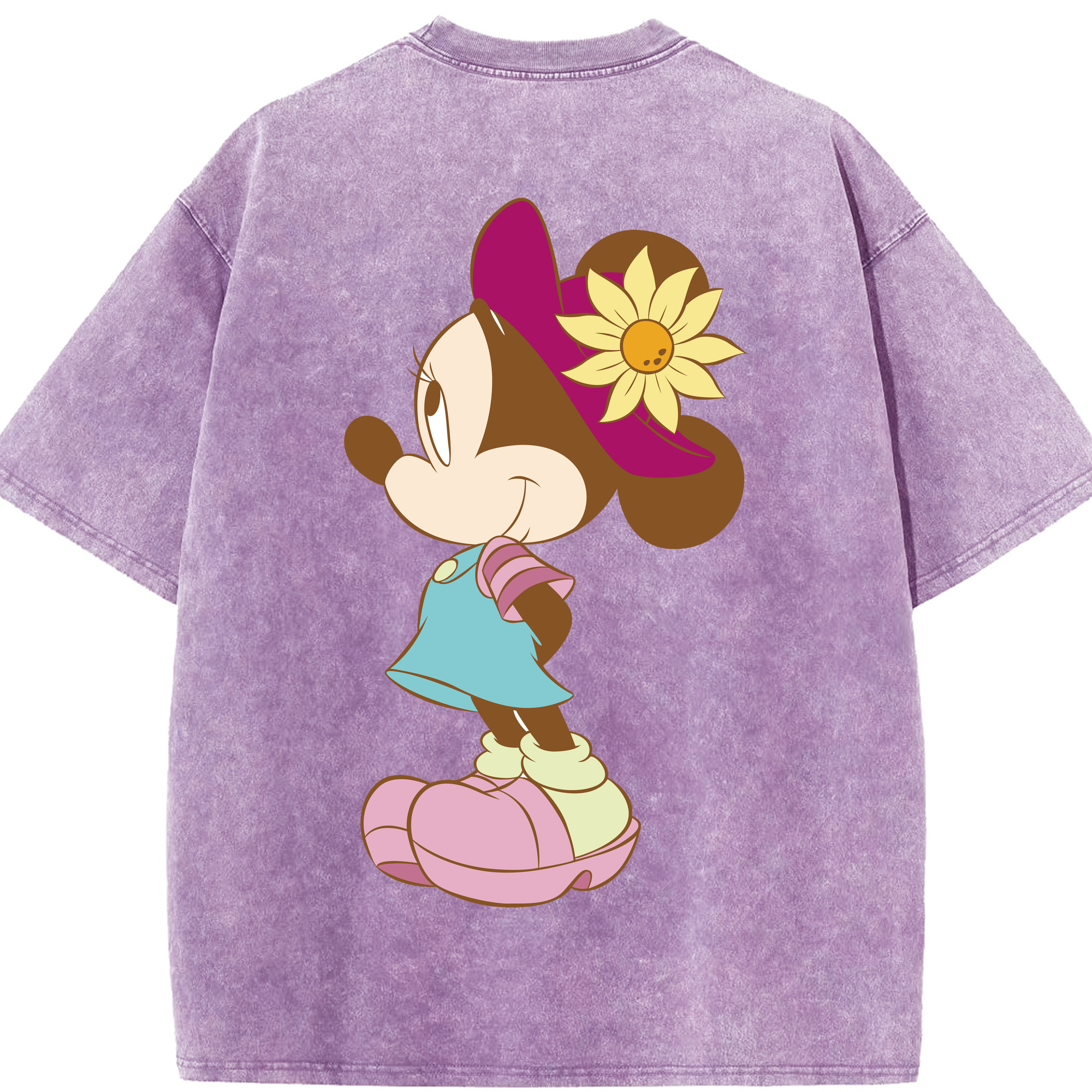（画像用） ミッキーマウス Mickey Mouse 綿100% ヴィンテージ風 半袖Tシャツ（背面プリント）