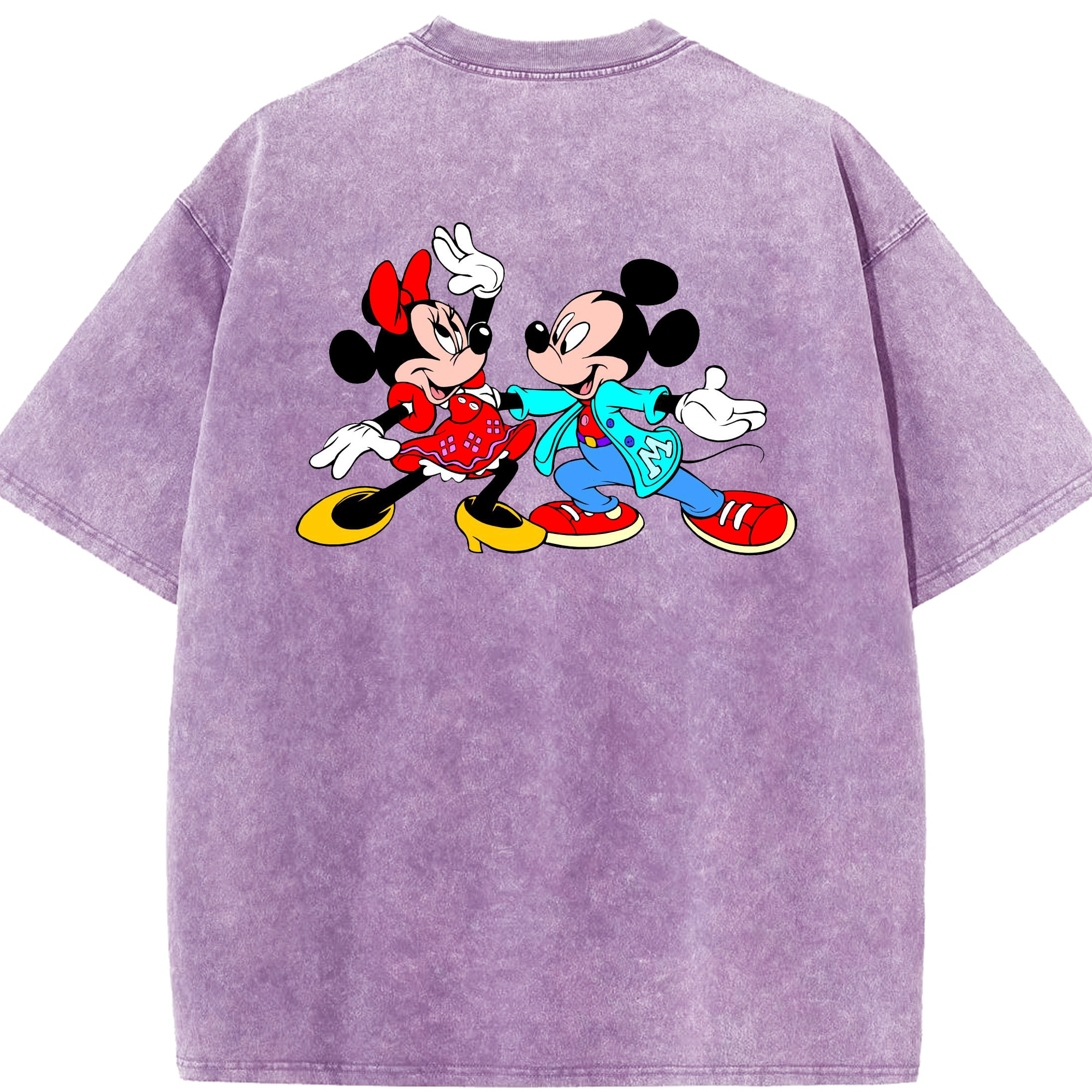 （画像用） ミッキーマウス Mickey Mouse 綿100% ヴィンテージ風 半袖Tシャツ（背面プリント）