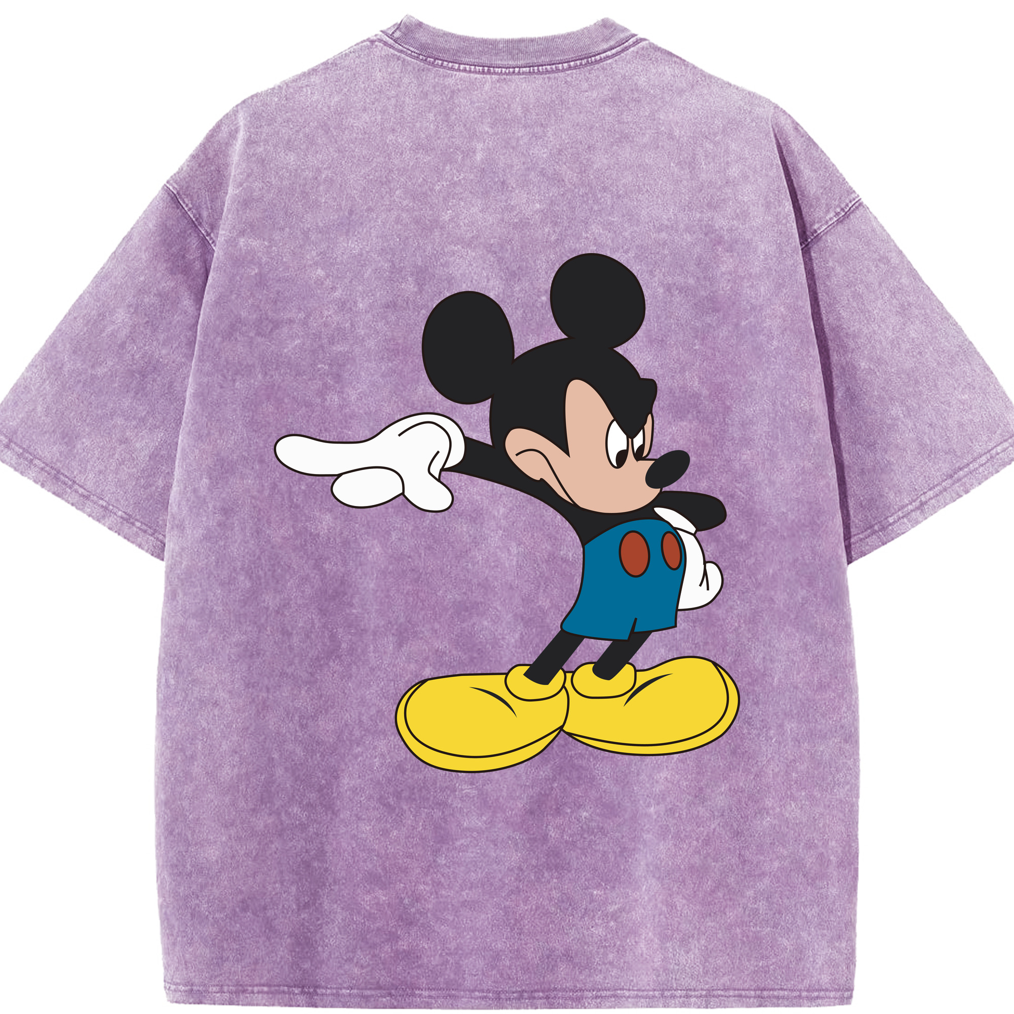 （画像用） ミッキーマウス Mickey Mouse 綿100% ヴィンテージ風 半袖Tシャツ（背面プリント）