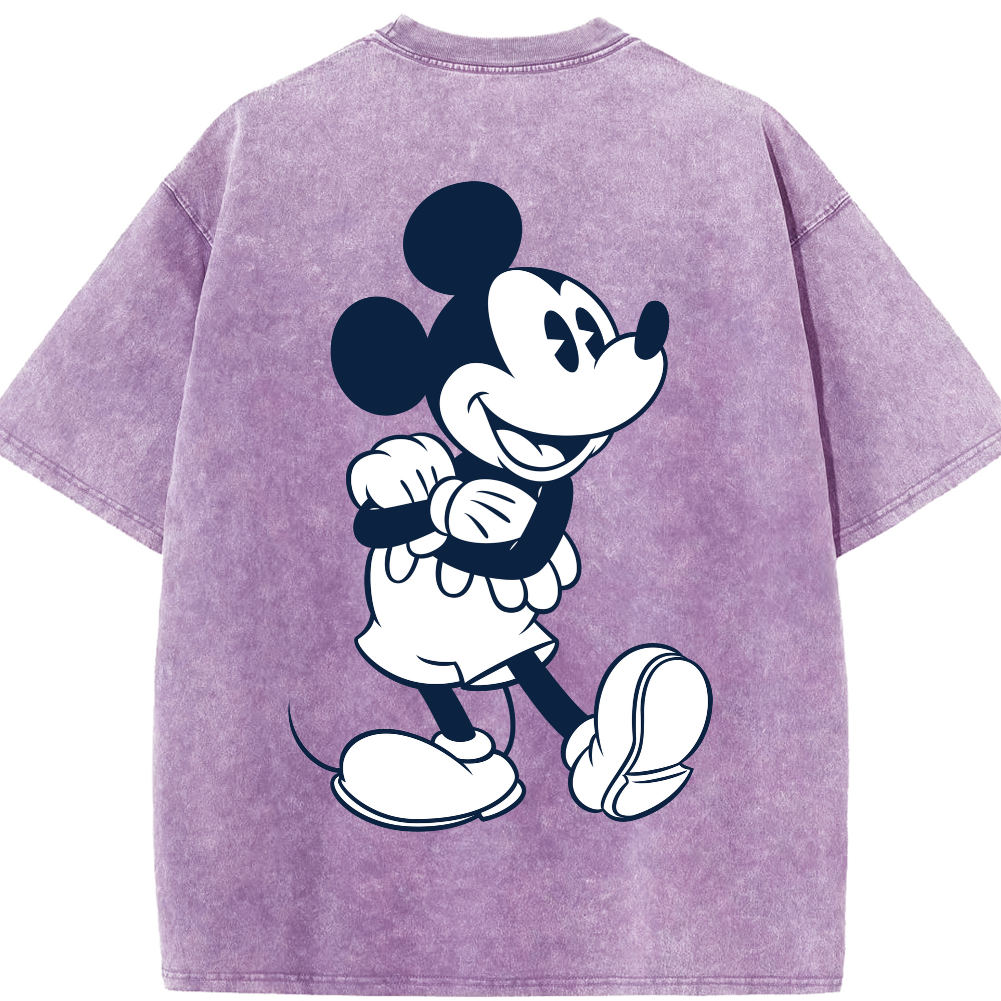 （画像用） ミッキーマウス Mickey Mouse 綿100% ヴィンテージ風 半袖Tシャツ（背面プリント）