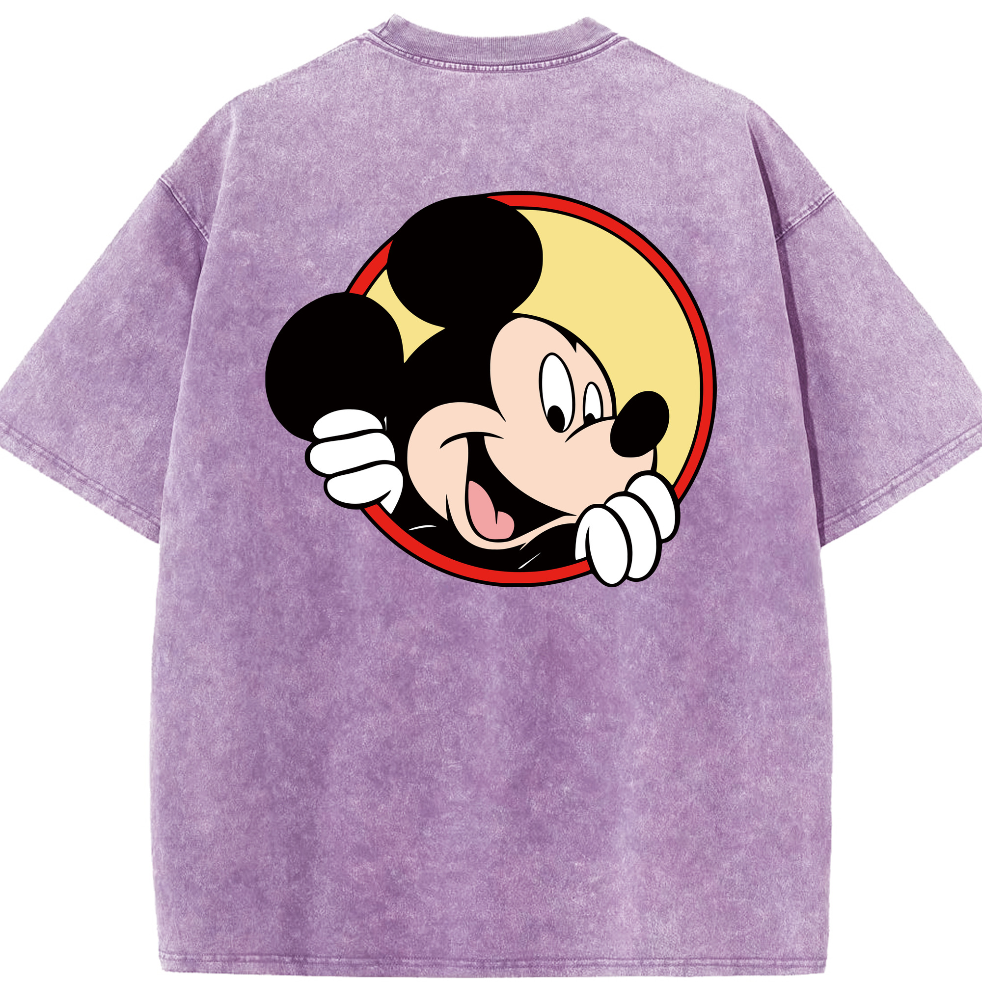 （画像用） ミッキーマウス Mickey Mouse 綿100% ヴィンテージ風 半袖Tシャツ（背面プリント）