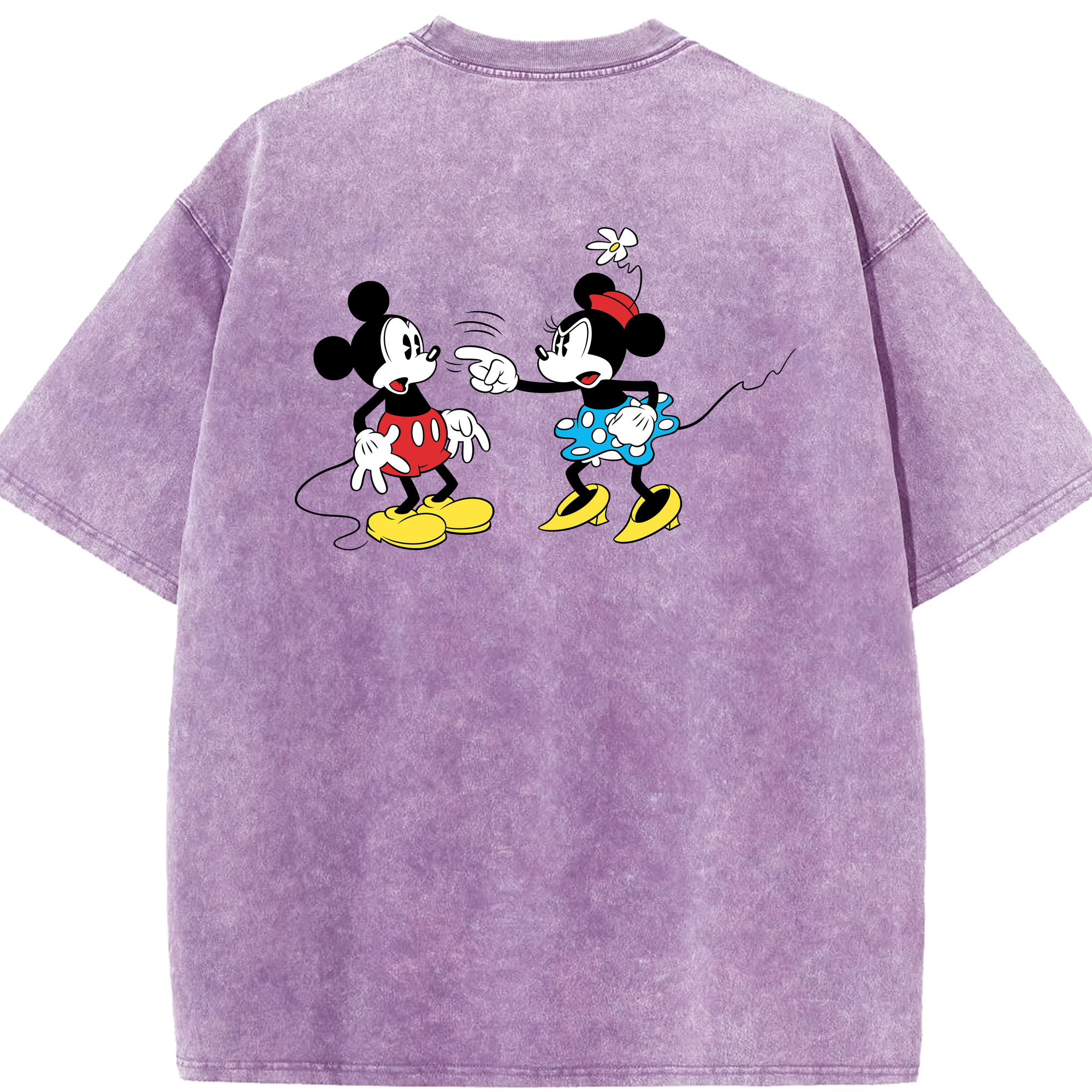 （画像用） ミッキーマウス Mickey Mouse 綿100% ヴィンテージ風 半袖Tシャツ（背面プリント）