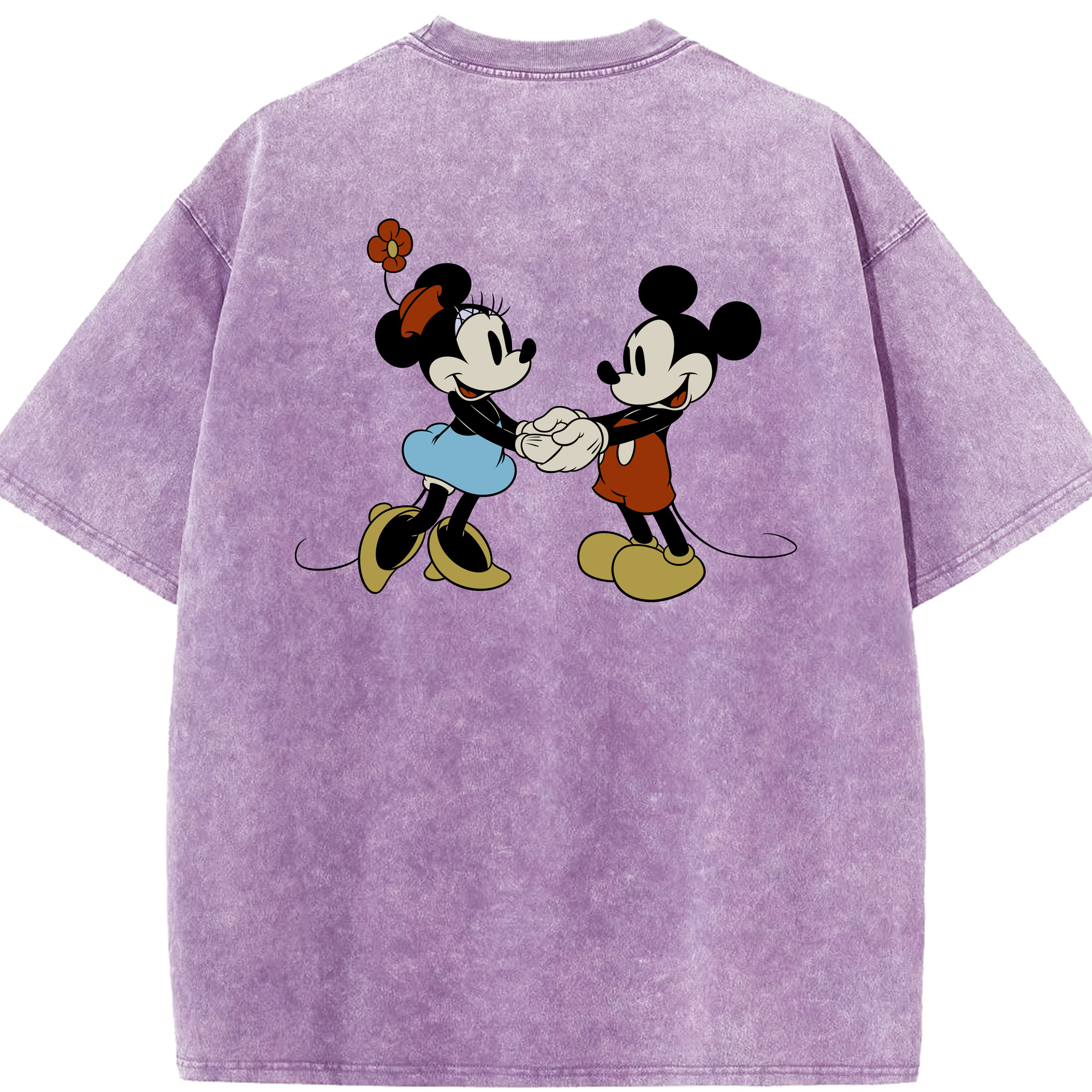 （画像用） ミッキーマウス Mickey Mouse 綿100% ヴィンテージ風 半袖Tシャツ（背面プリント）