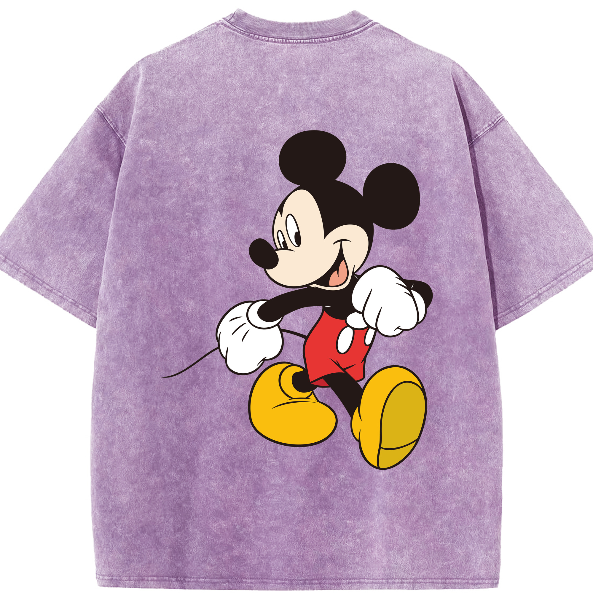 （画像用） ミッキーマウス Mickey Mouse 綿100% ヴィンテージ風 半袖Tシャツ（背面プリント）