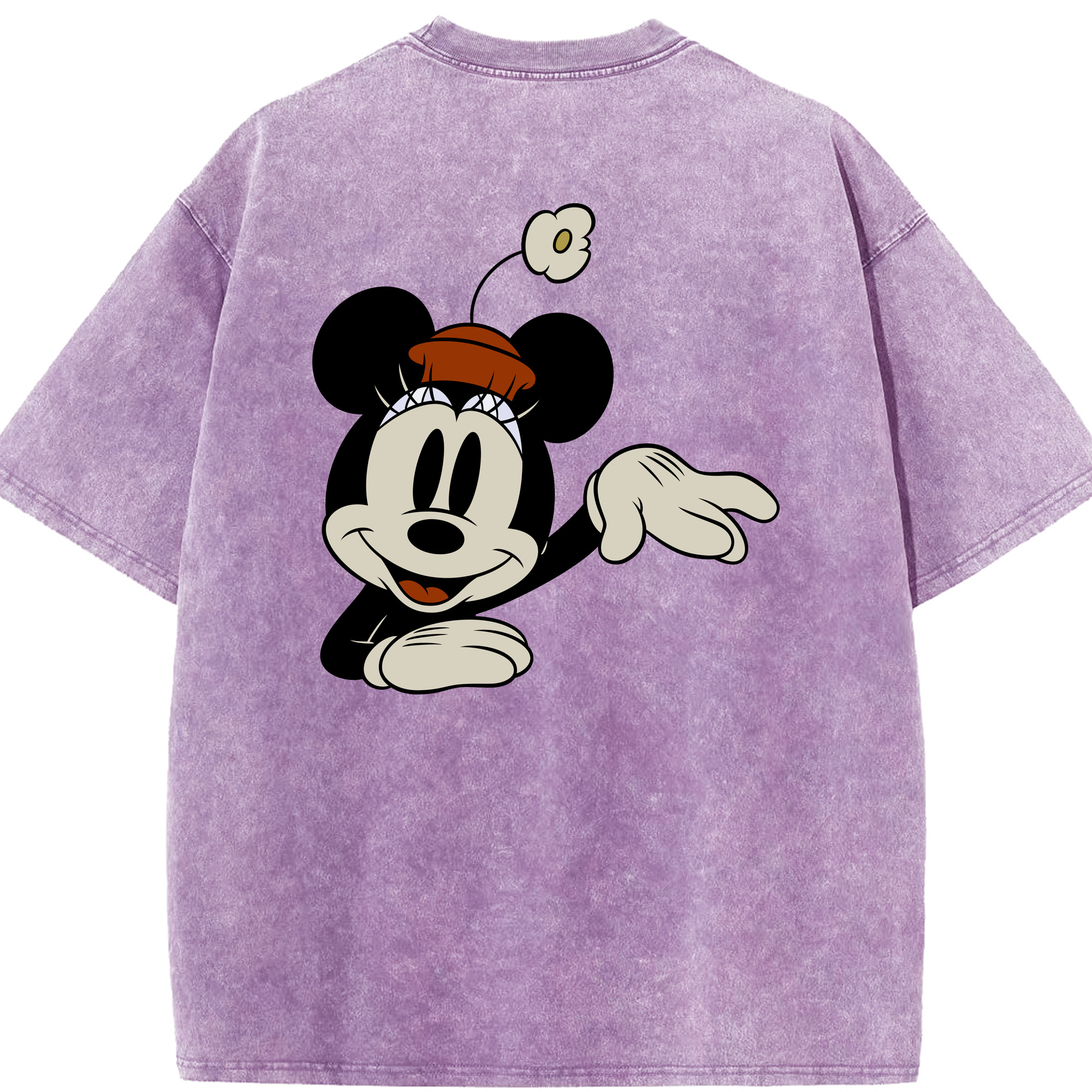 （画像用） ミッキーマウス Mickey Mouse 綿100% ヴィンテージ風 半袖Tシャツ（背面プリント）