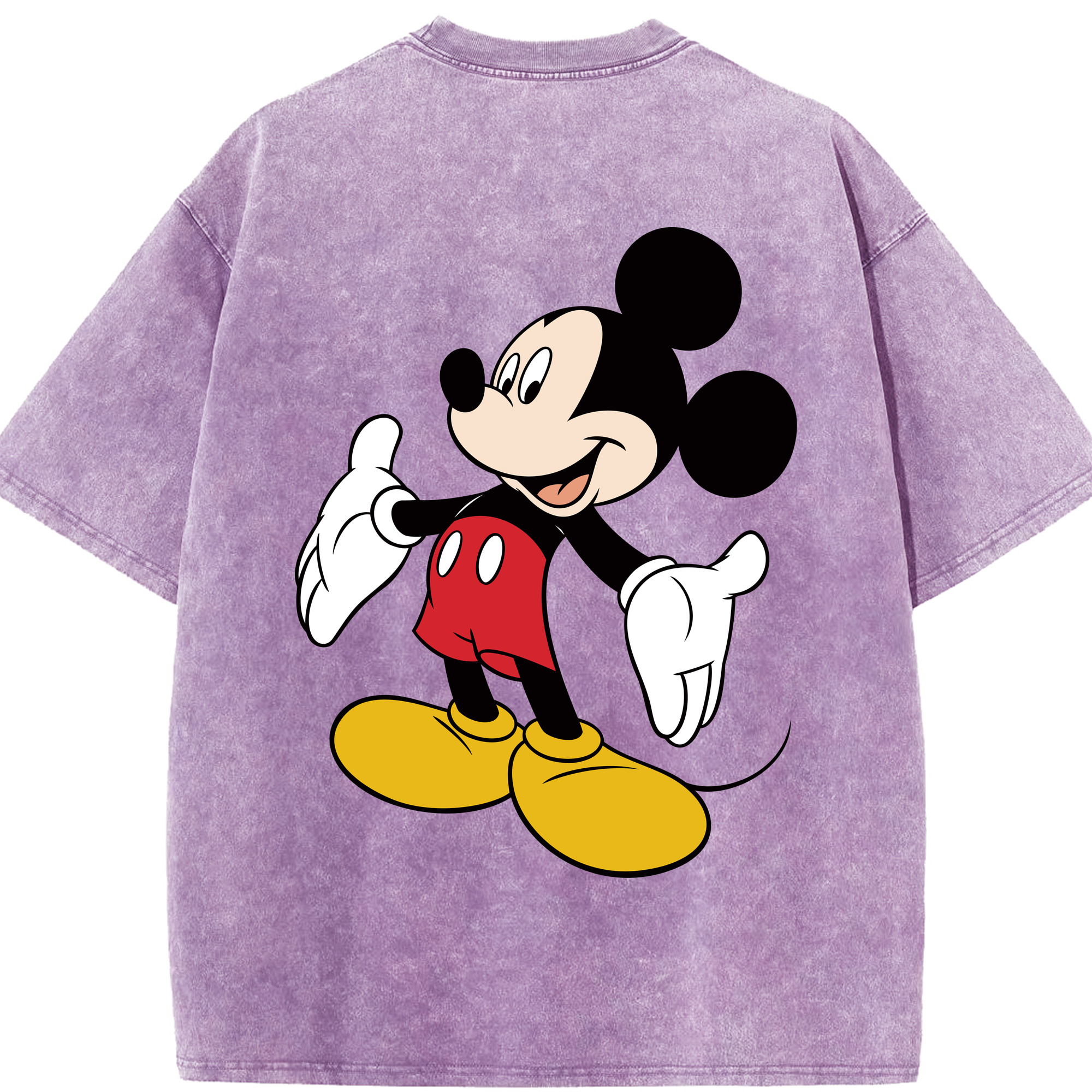 （画像用） ミッキーマウス Mickey Mouse 綿100% ヴィンテージ風 半袖Tシャツ（背面プリント）