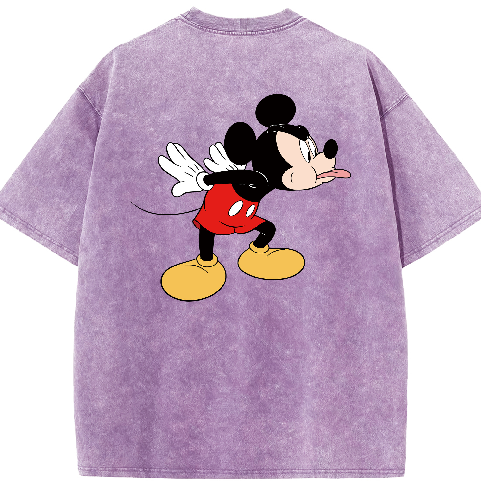 （画像用） ミッキーマウス Mickey Mouse 綿100% ヴィンテージ風 半袖Tシャツ（背面プリント）