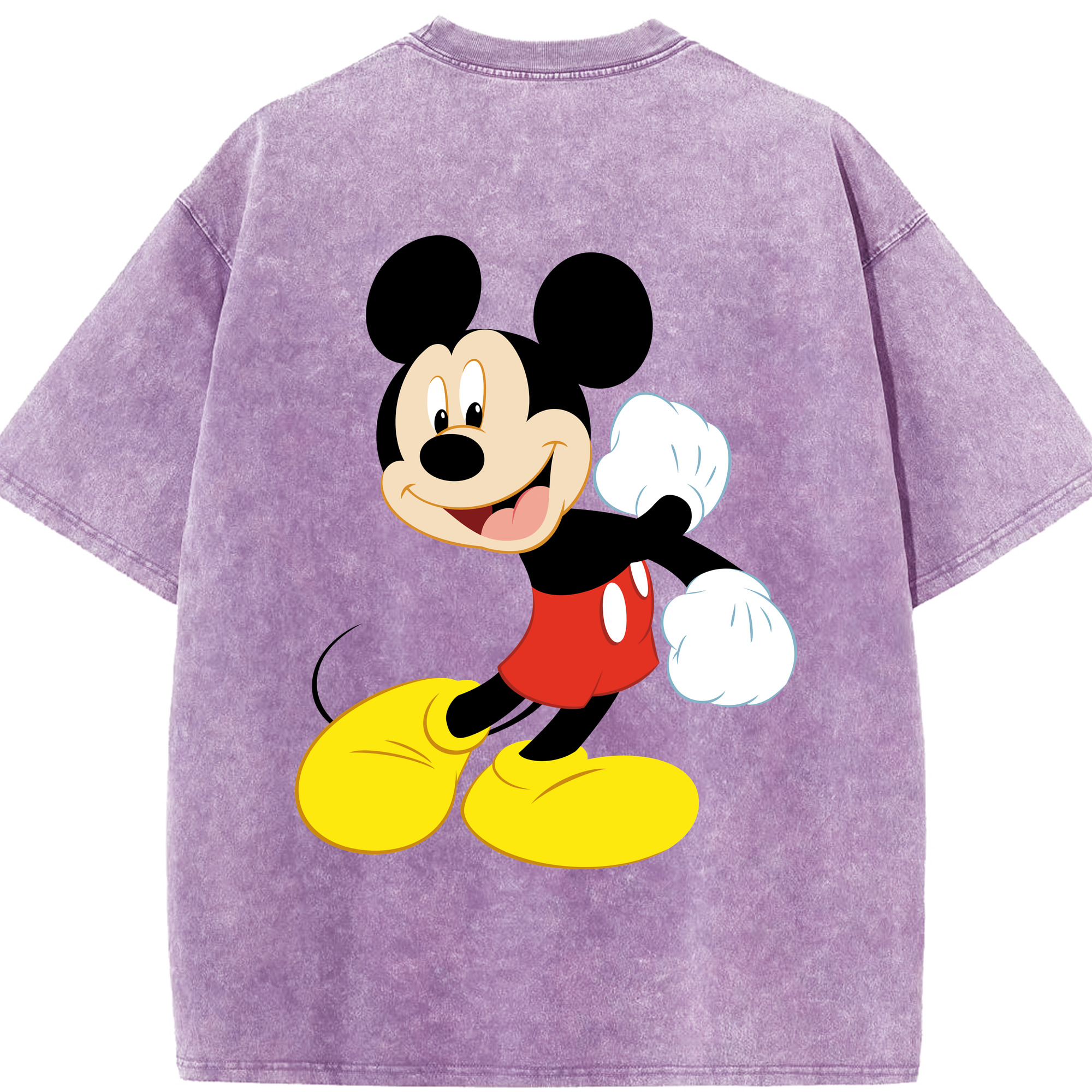 （画像用） ミッキーマウス Mickey Mouse 綿100% ヴィンテージ風 半袖Tシャツ（背面プリント）