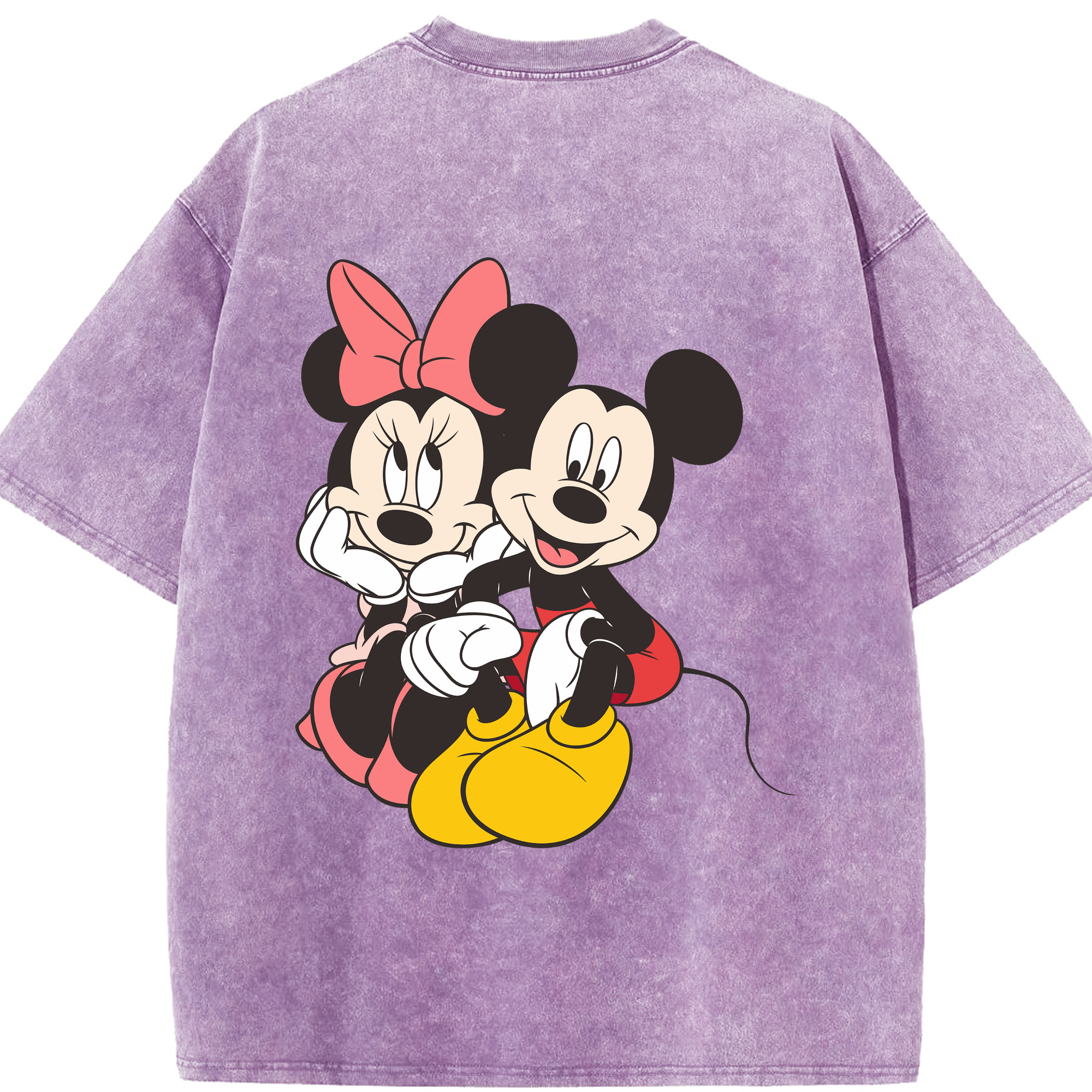 （画像用） ミッキーマウス Mickey Mouse 綿100% ヴィンテージ風 半袖Tシャツ（背面プリント）