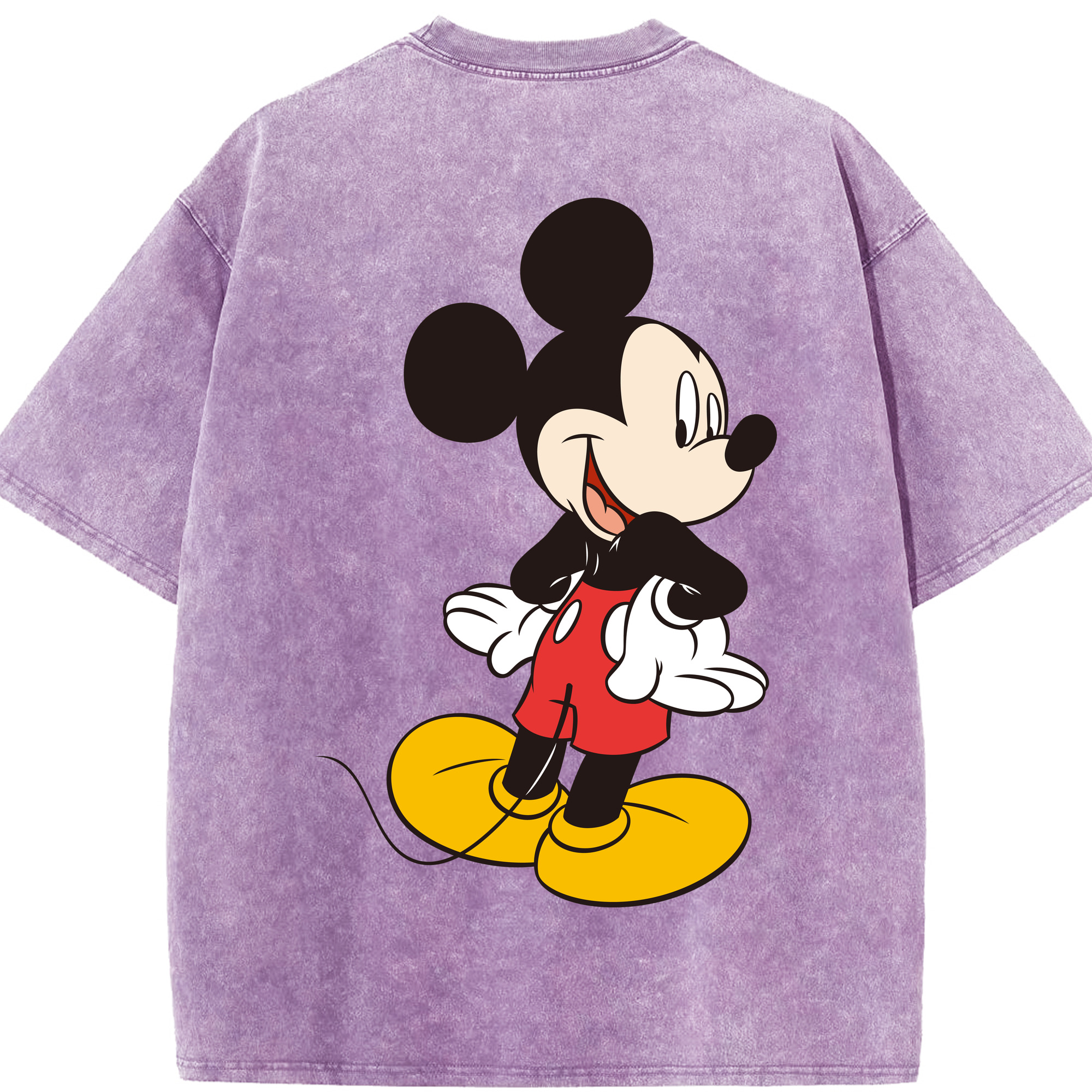 （画像用） ミッキーマウス Mickey Mouse 綿100% ヴィンテージ風 半袖Tシャツ（背面プリント）