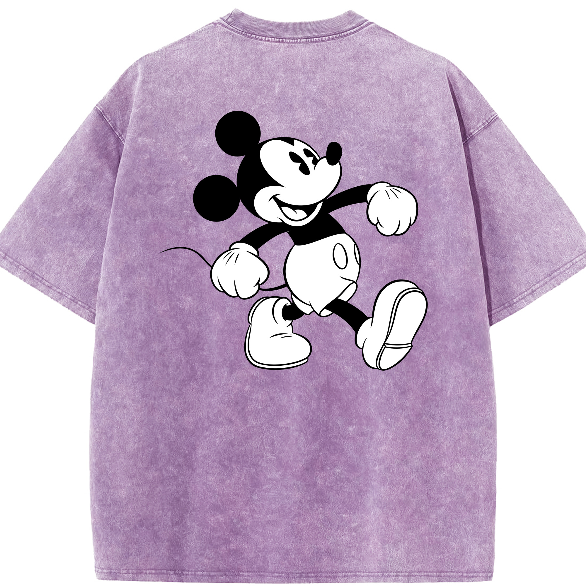 （画像用） ミッキーマウス Mickey Mouse 綿100% ヴィンテージ風 半袖Tシャツ（背面プリント）