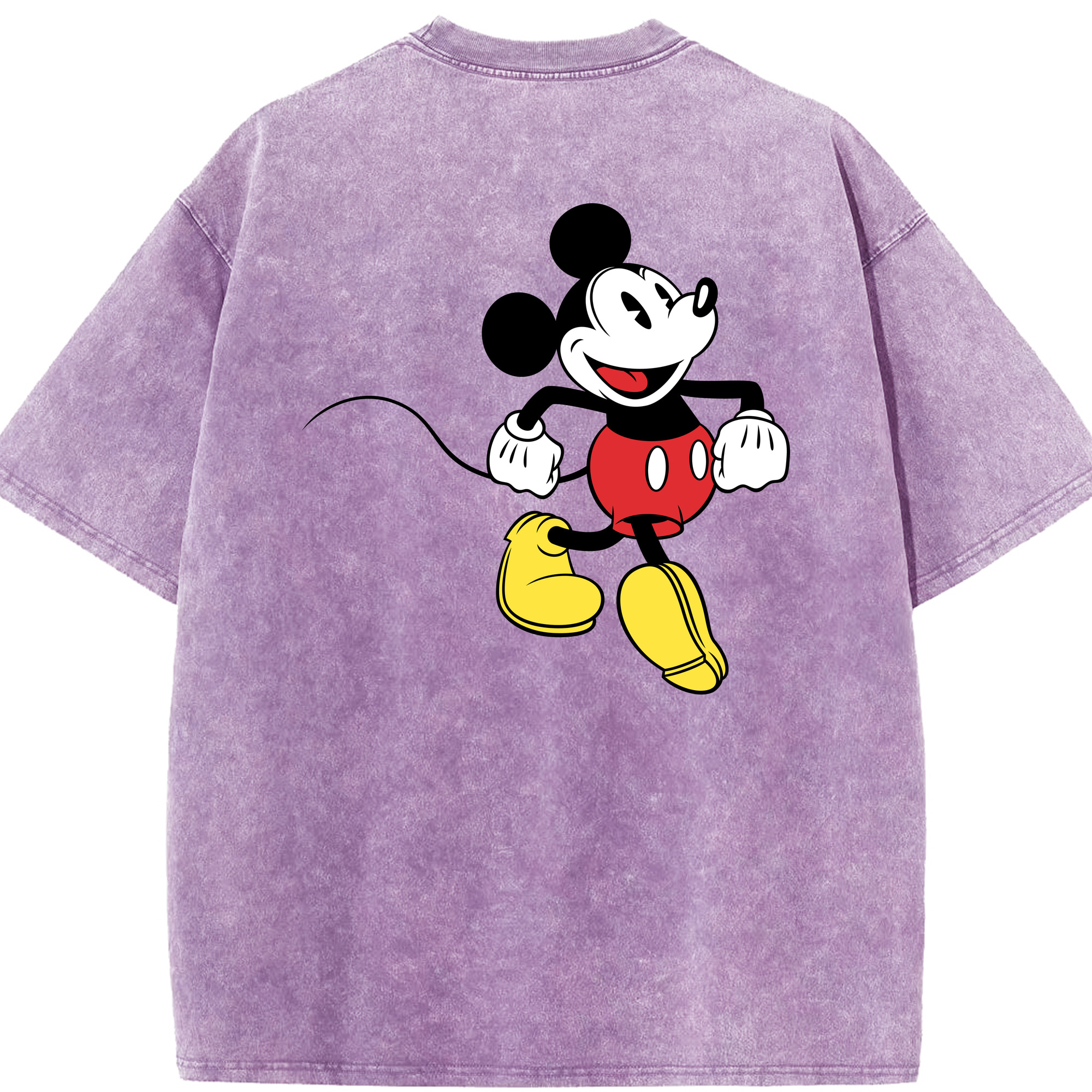 （画像用） ミッキーマウス Mickey Mouse 綿100% ヴィンテージ風 半袖Tシャツ（背面プリント）