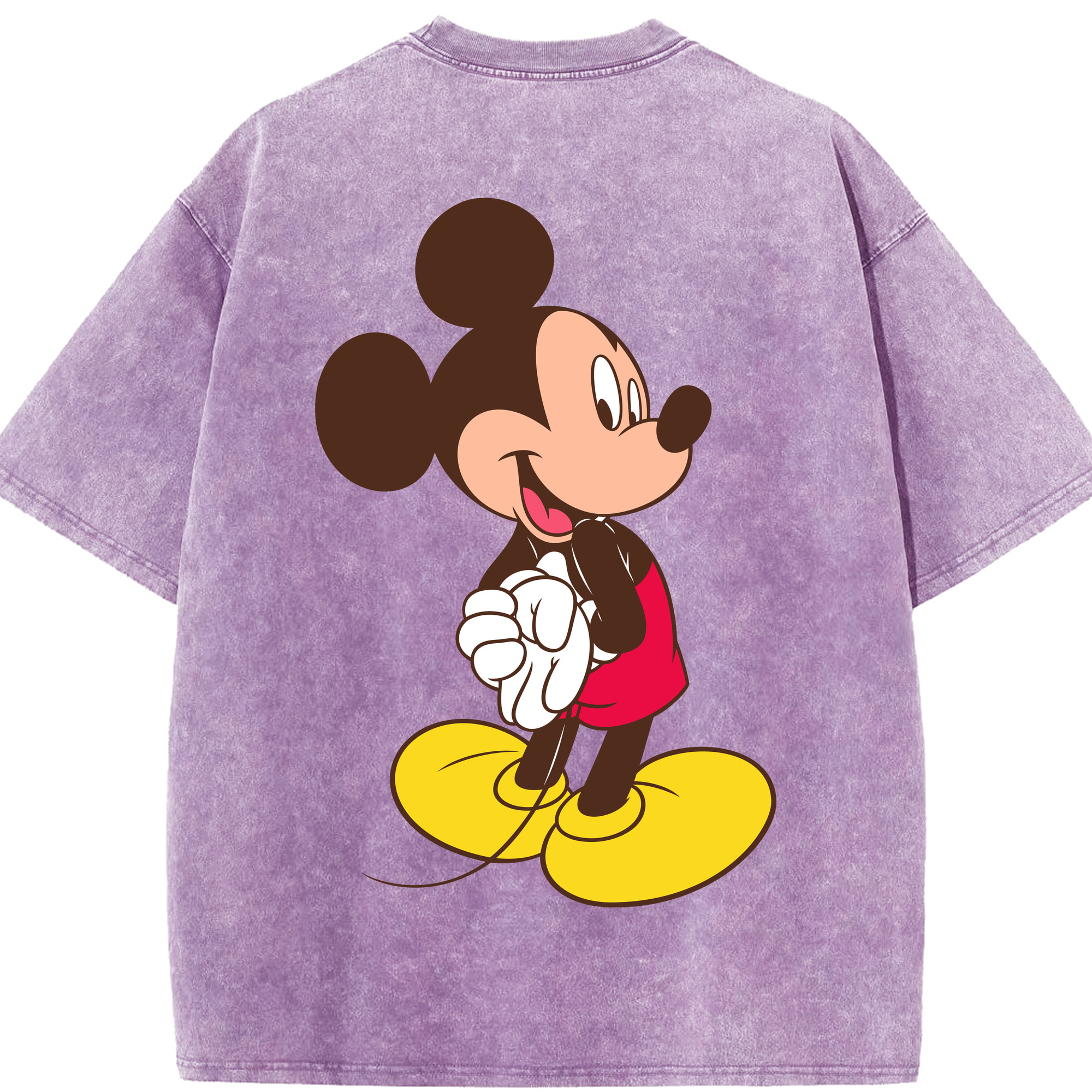 （画像用） ミッキーマウス Mickey Mouse 綿100% ヴィンテージ風 半袖Tシャツ（背面プリント）