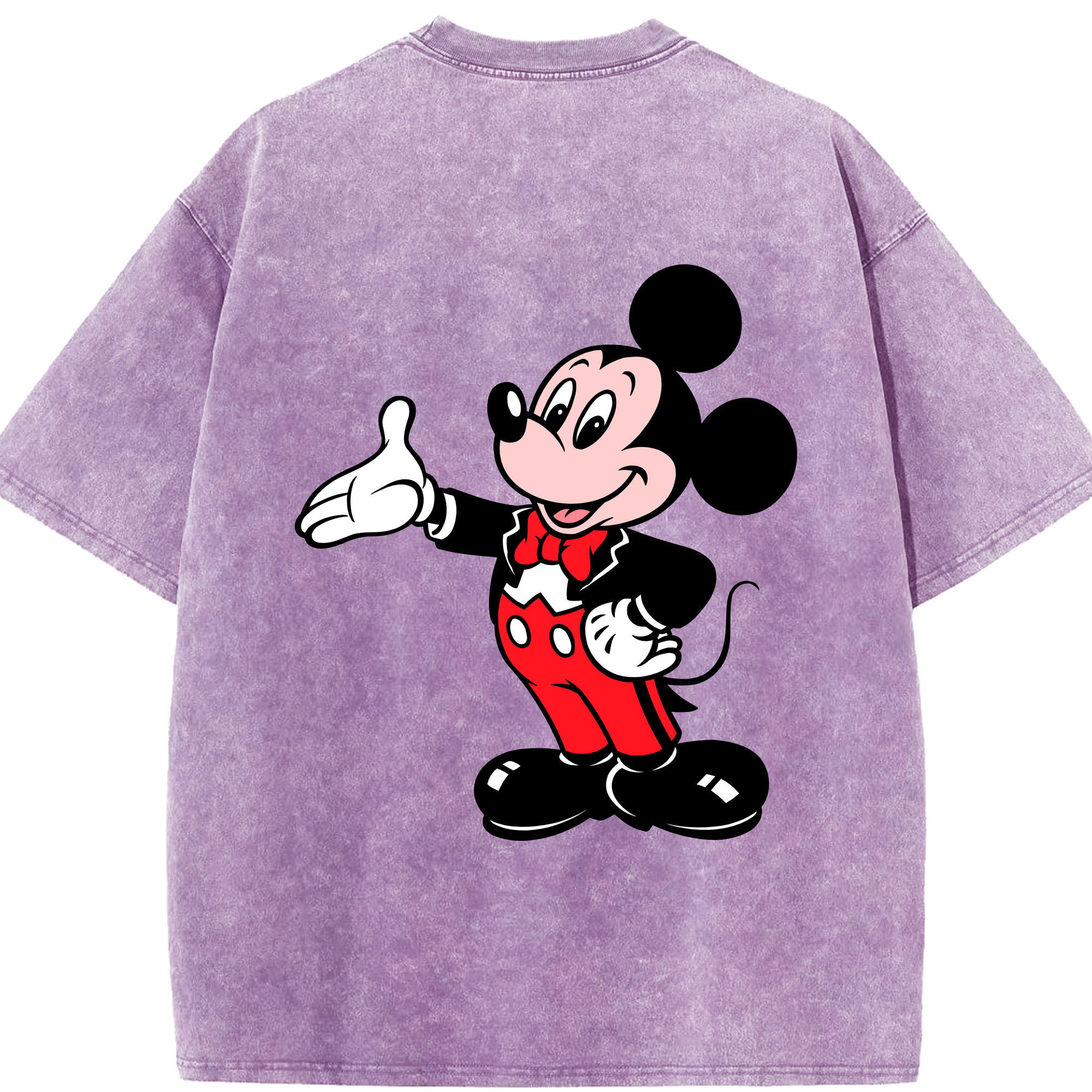 （画像用） ミッキーマウス Mickey Mouse 綿100% ヴィンテージ風 半袖Tシャツ（背面プリント）