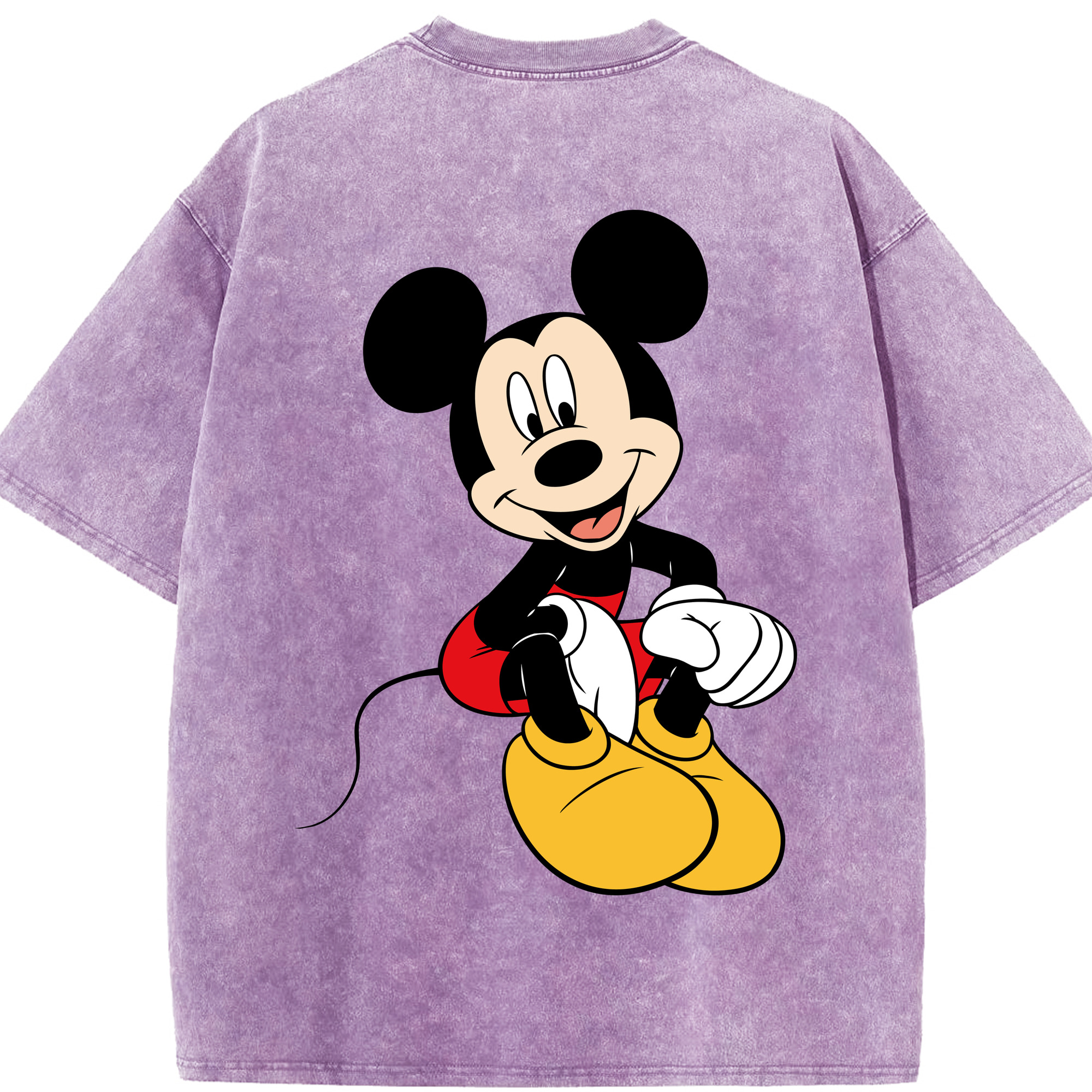 （画像用） ミッキーマウス Mickey Mouse 綿100% ヴィンテージ風 半袖Tシャツ（背面プリント）