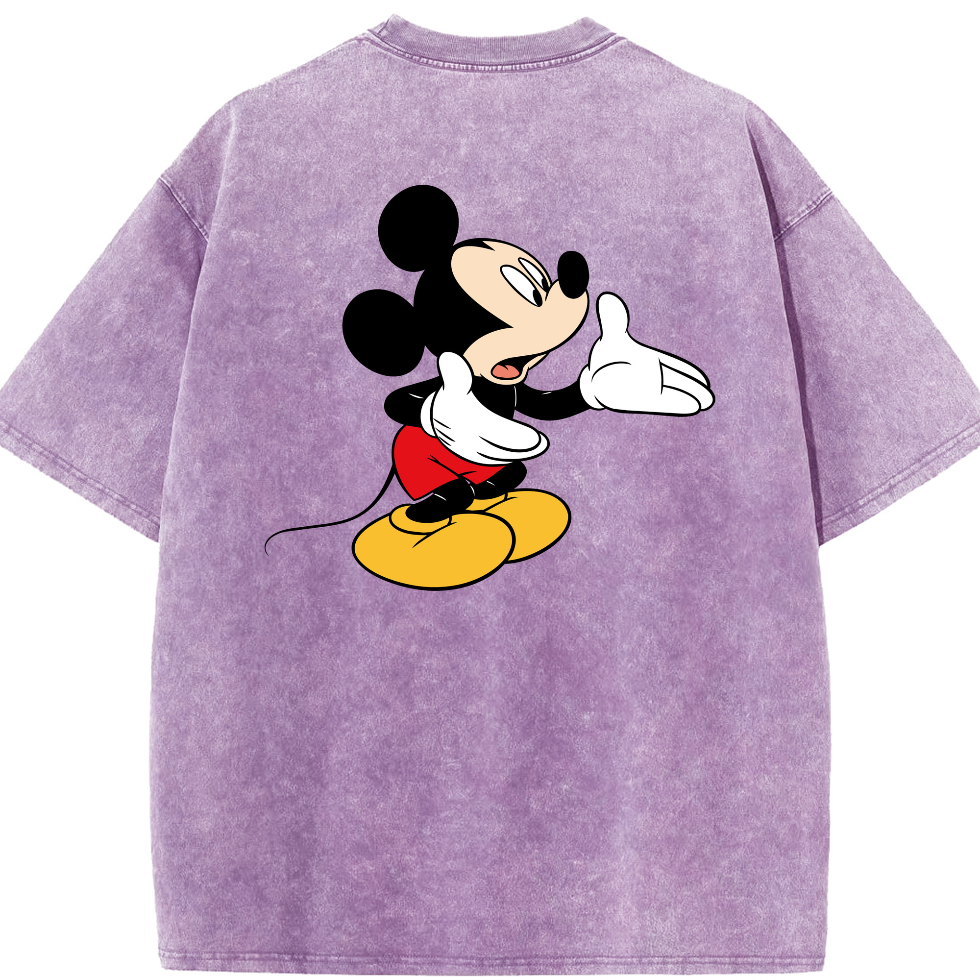 （画像用） ミッキーマウス Mickey Mouse 綿100% ヴィンテージ風 半袖Tシャツ（背面プリント）