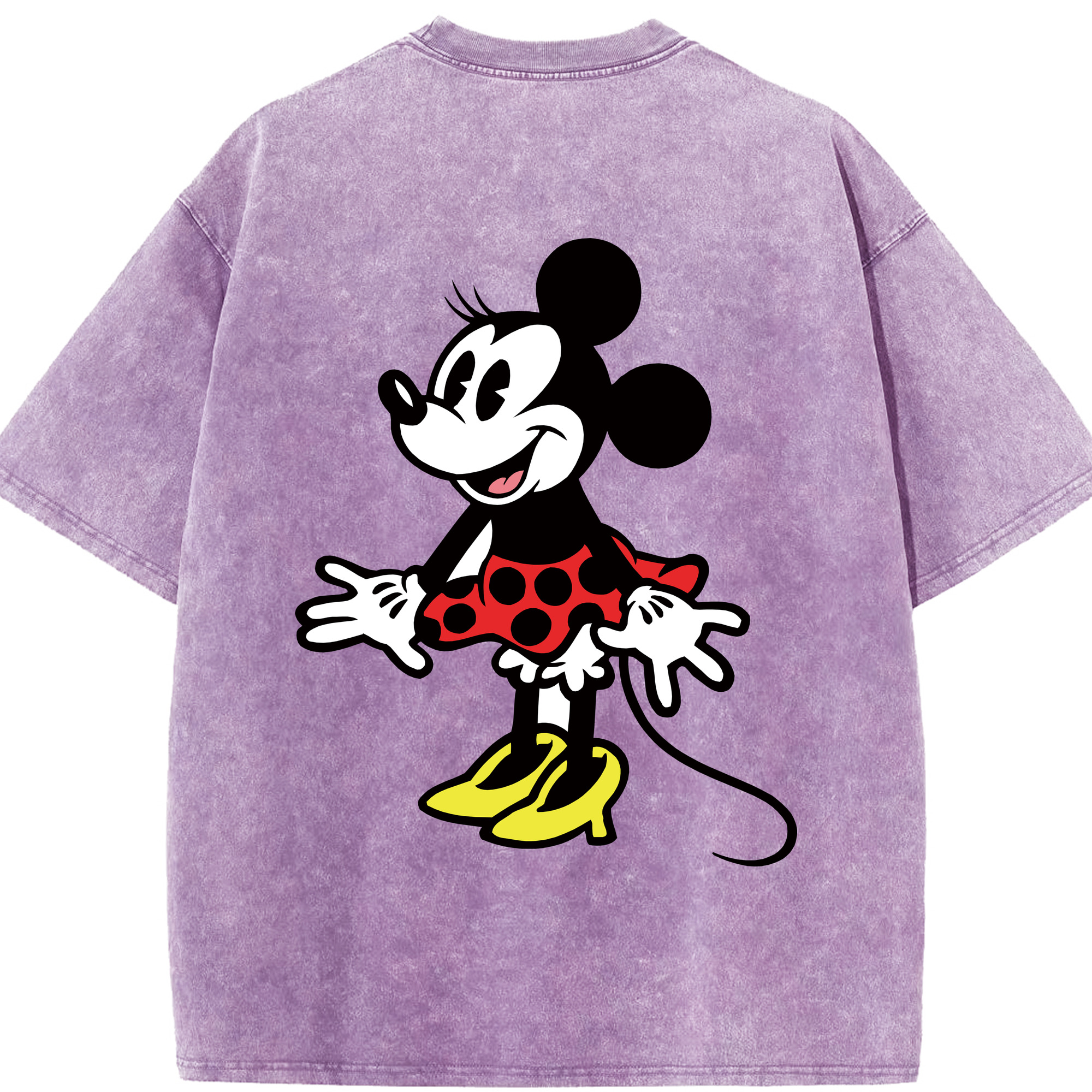 （画像用） ミッキーマウス Mickey Mouse 綿100% ヴィンテージ風 半袖Tシャツ（背面プリント）