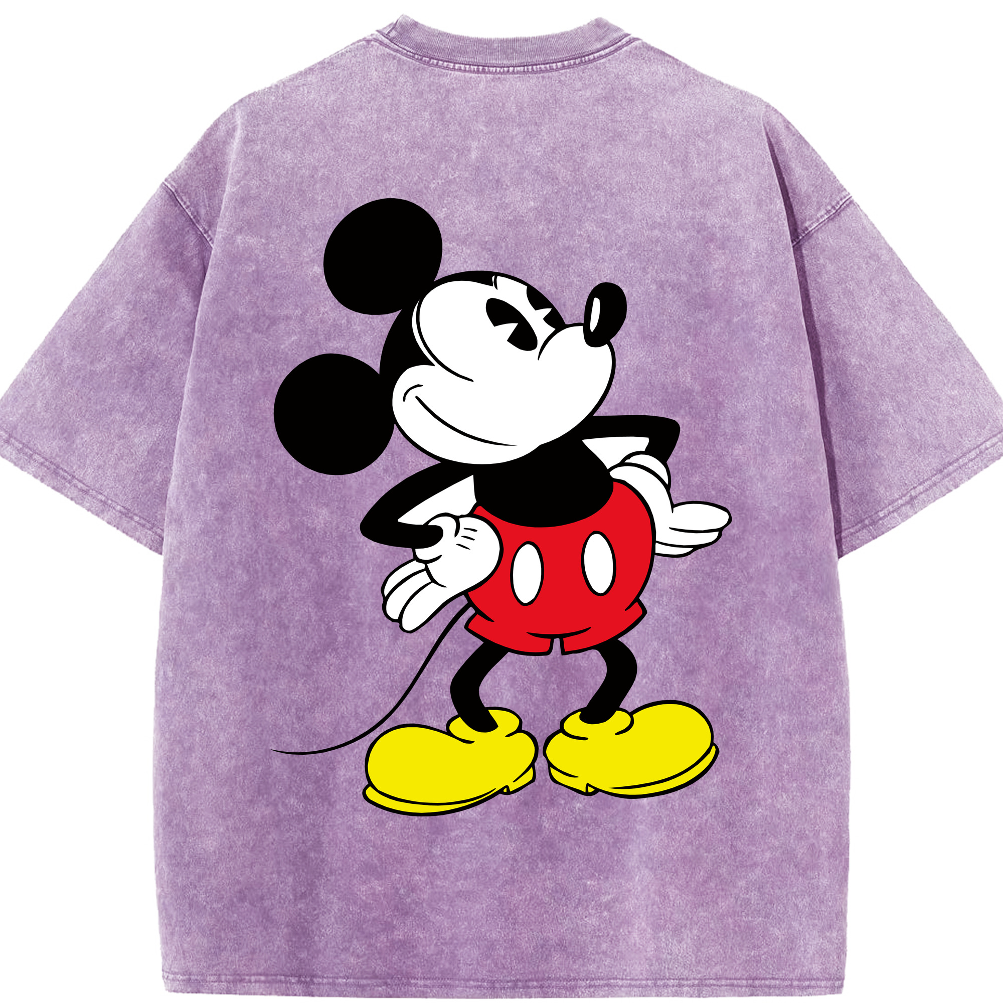 （画像用） ミッキーマウス Mickey Mouse 綿100% ヴィンテージ風 半袖Tシャツ（背面プリント）