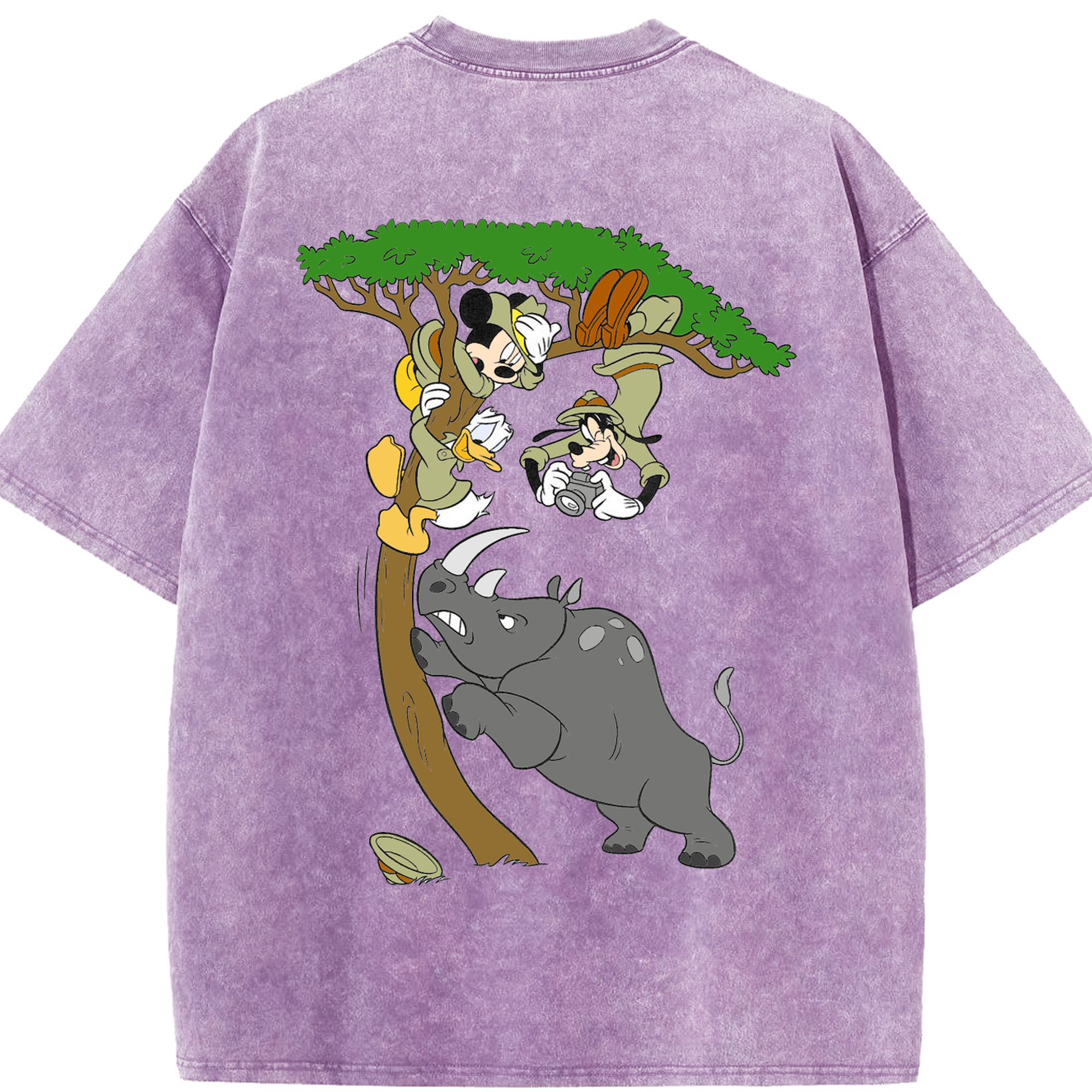 （画像用） ミッキーマウス Mickey Mouse 綿100% ヴィンテージ風 半袖Tシャツ（背面プリント）