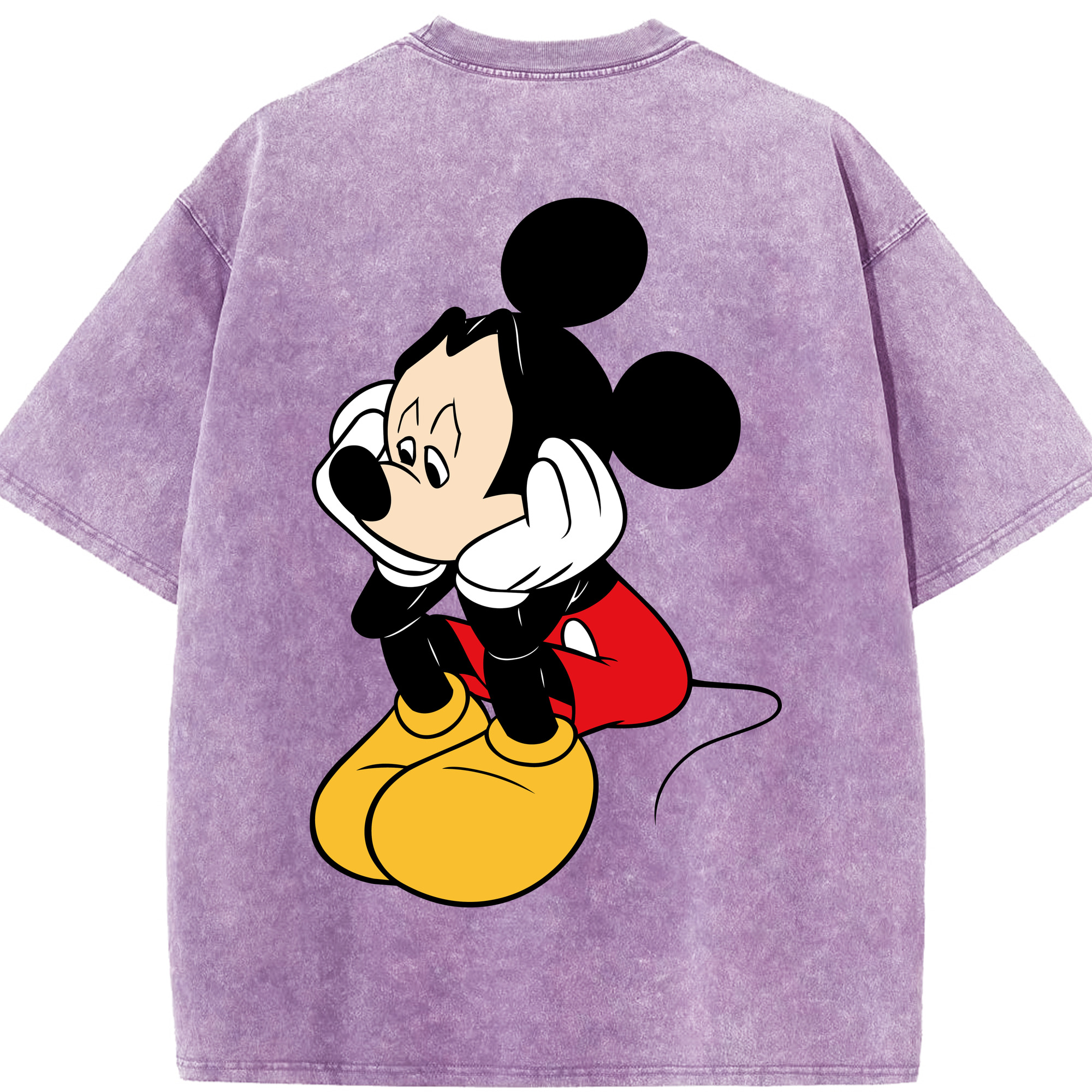 （画像用） ミッキーマウス Mickey Mouse 綿100% ヴィンテージ風 半袖Tシャツ（背面プリント）