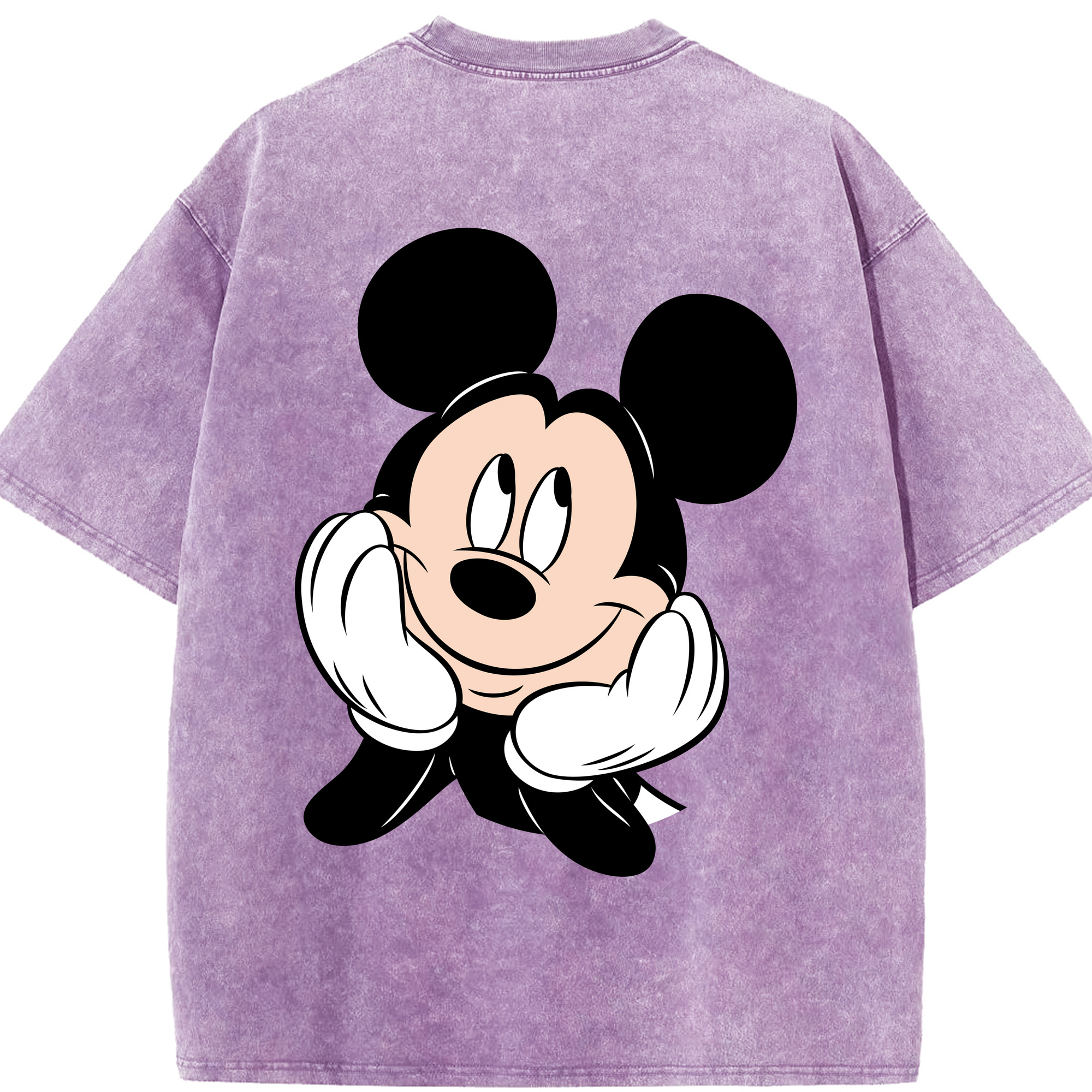 （画像用） ミッキーマウス Mickey Mouse 綿100% ヴィンテージ風 半袖Tシャツ（背面プリント）