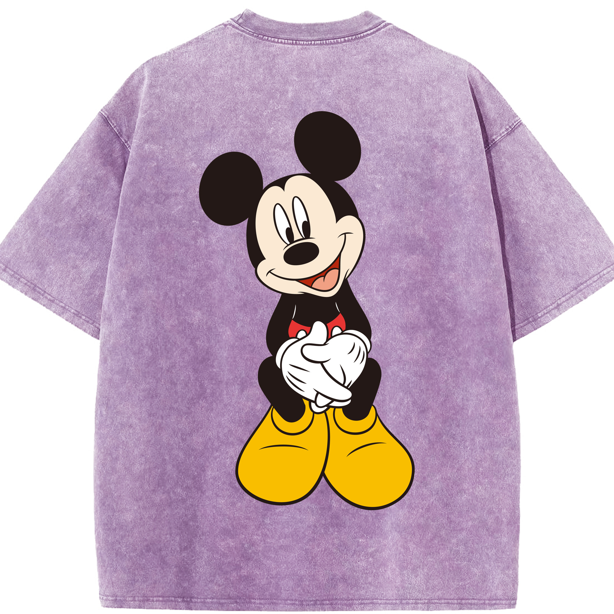 （画像用） ミッキーマウス Mickey Mouse 綿100% ヴィンテージ風 半袖Tシャツ（背面プリント）