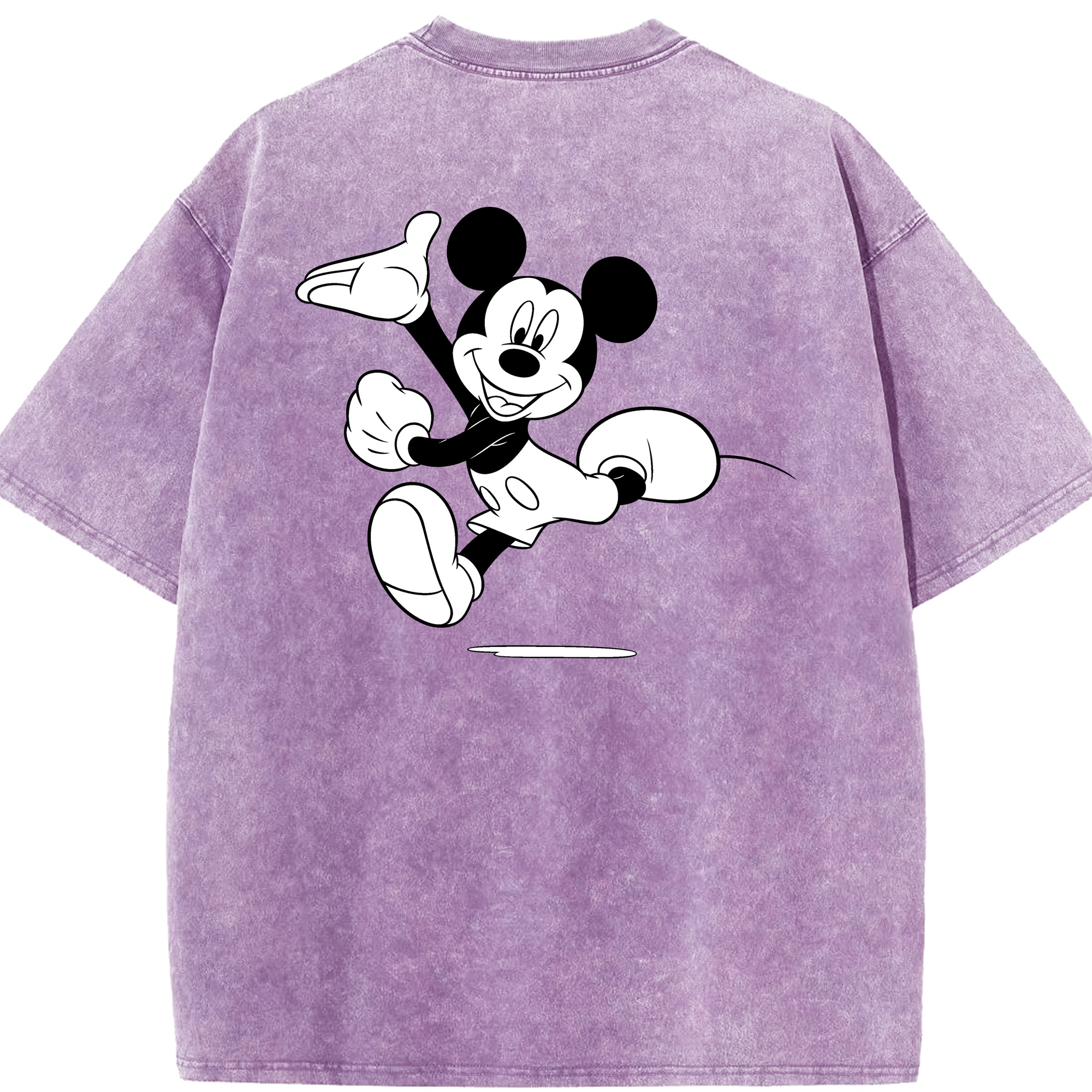 （画像用） ミッキーマウス Mickey Mouse 綿100% ヴィンテージ風 半袖Tシャツ（背面プリント）
