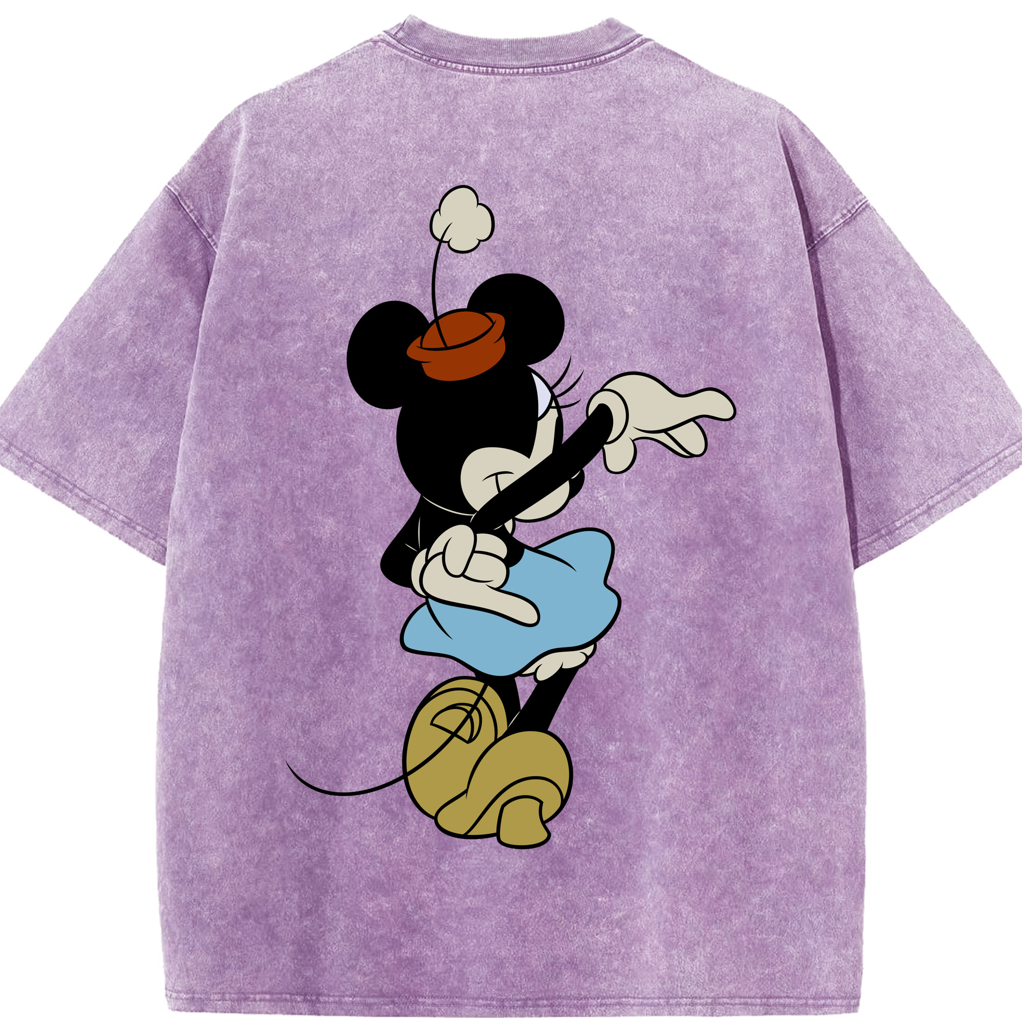 （画像用） ミッキーマウス Mickey Mouse 綿100% ヴィンテージ風 半袖Tシャツ（背面プリント）