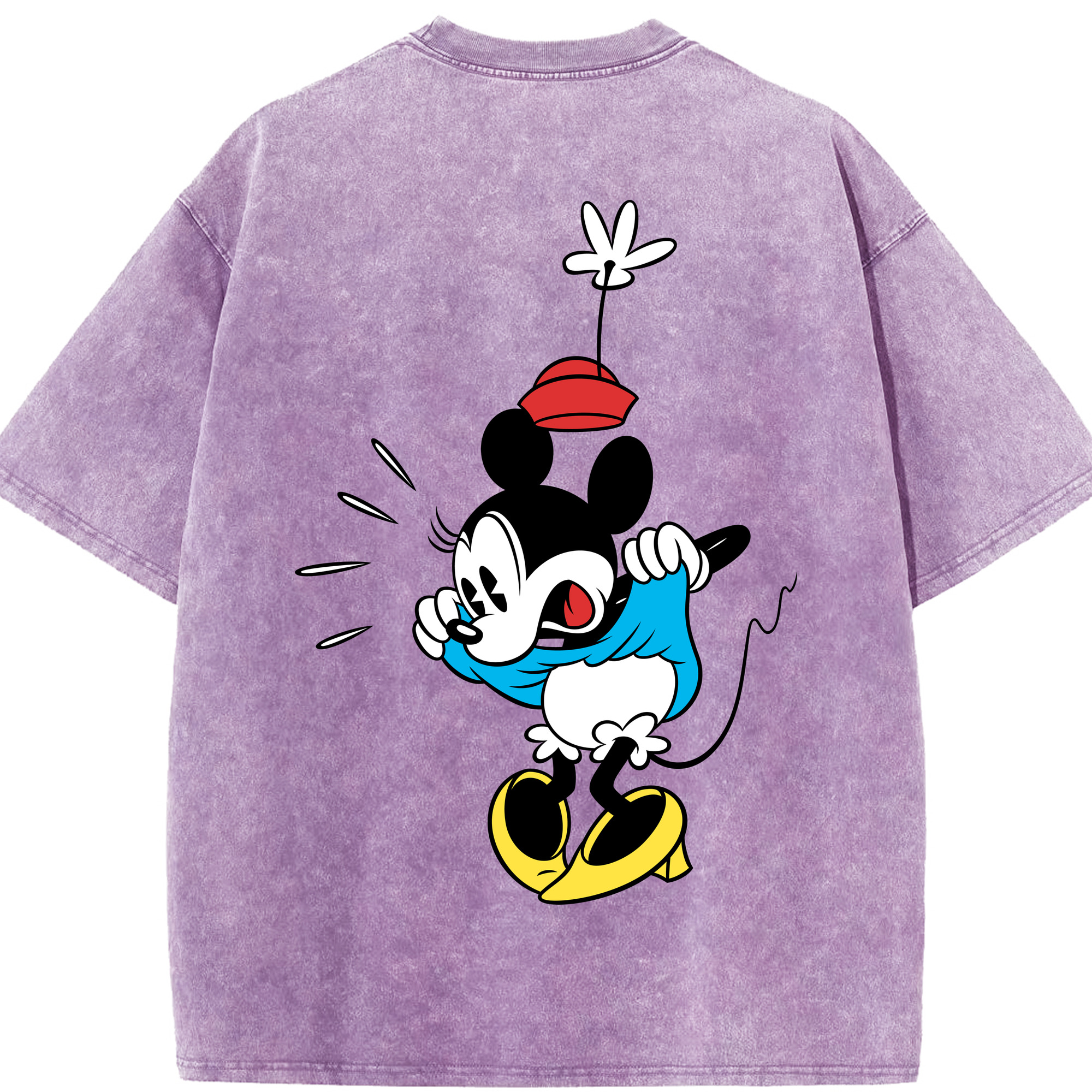 （画像用） ミッキーマウス Mickey Mouse 綿100% ヴィンテージ風 半袖Tシャツ（背面プリント）