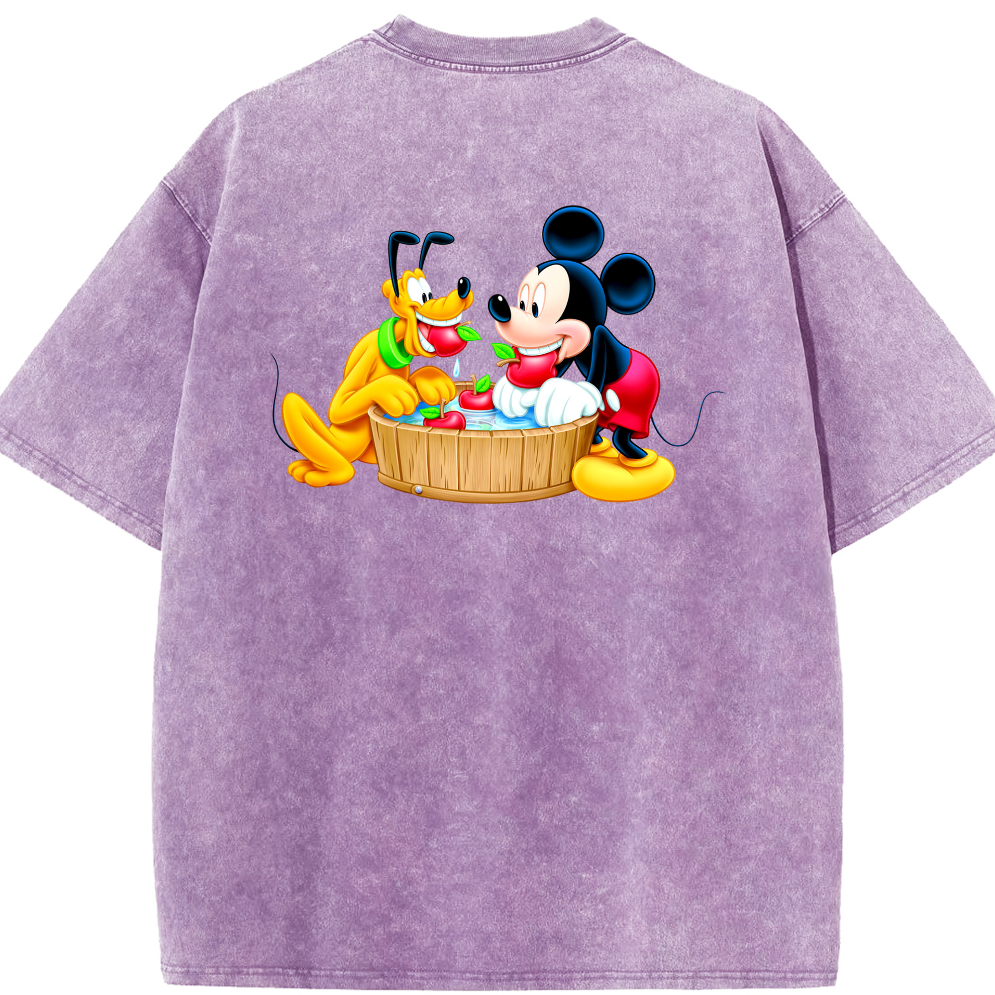 （画像用） ミッキーマウス Mickey Mouse 綿100% ヴィンテージ風 半袖Tシャツ（背面プリント）