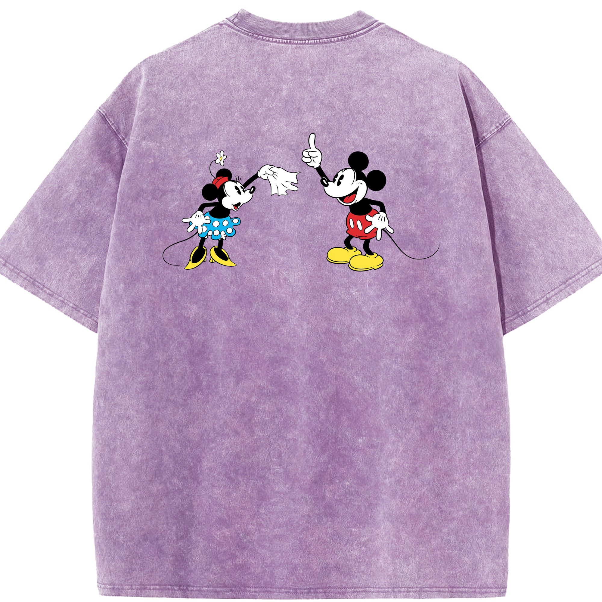 （画像用） ミッキーマウス Mickey Mouse 綿100% ヴィンテージ風 半袖Tシャツ（背面プリント）