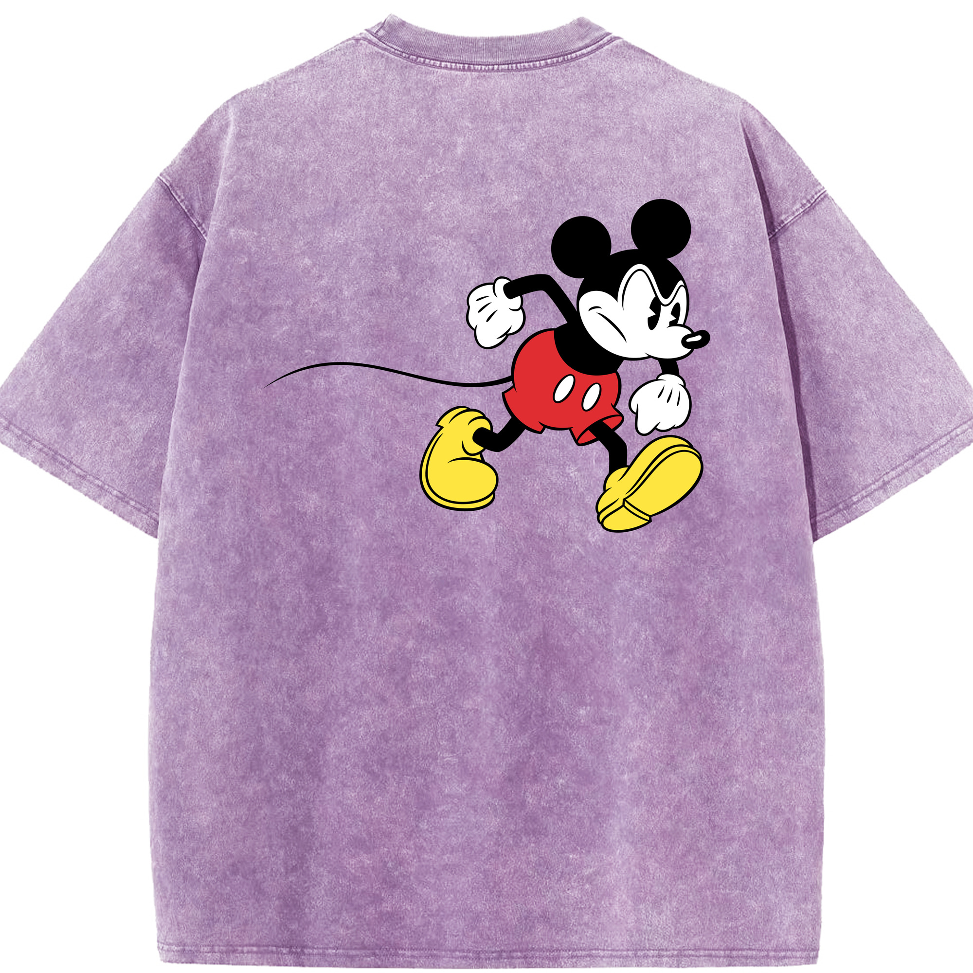 （画像用） ミッキーマウス Mickey Mouse 綿100% ヴィンテージ風 半袖Tシャツ（背面プリント）