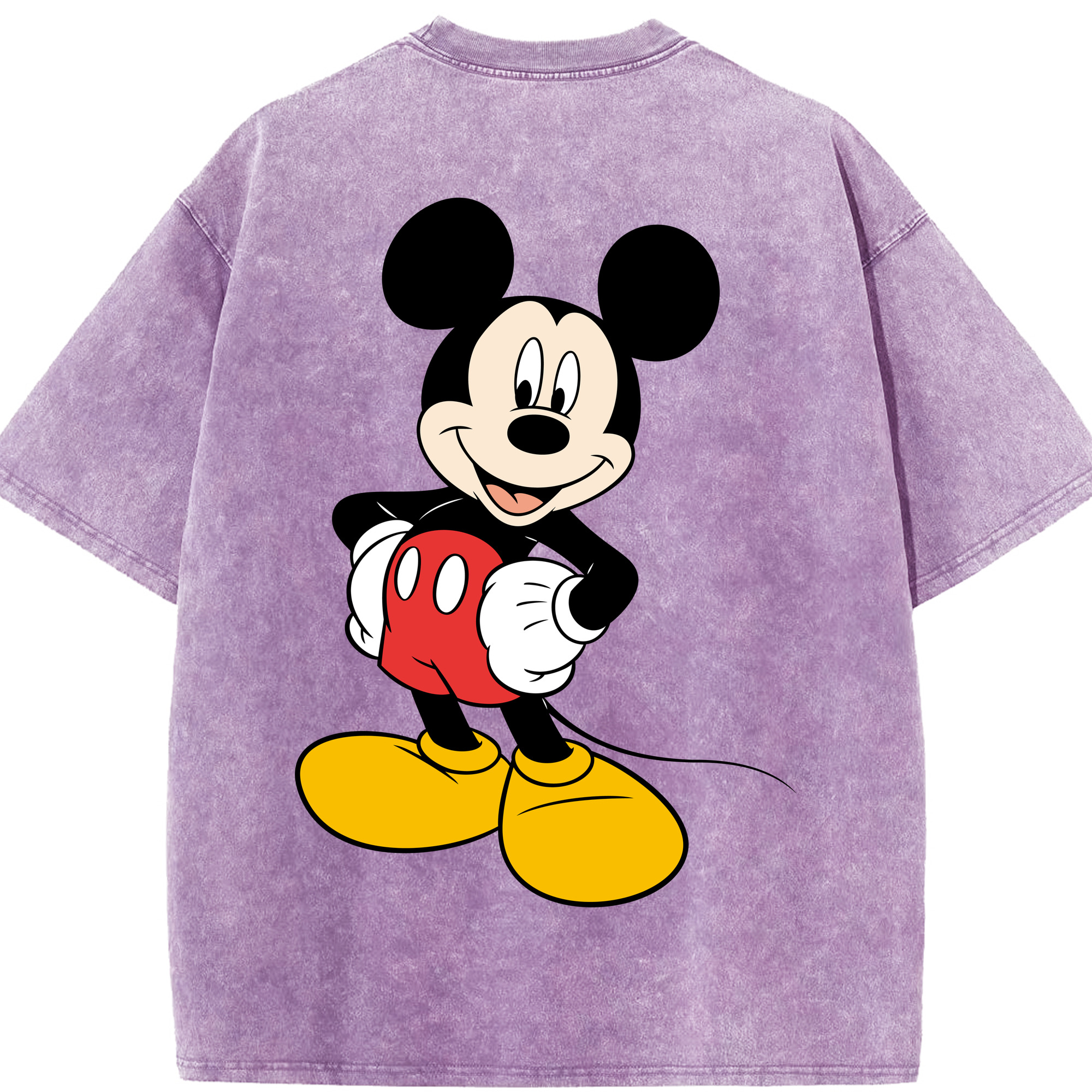 （画像用） ミッキーマウス Mickey Mouse 綿100% ヴィンテージ風 半袖Tシャツ（背面プリント）