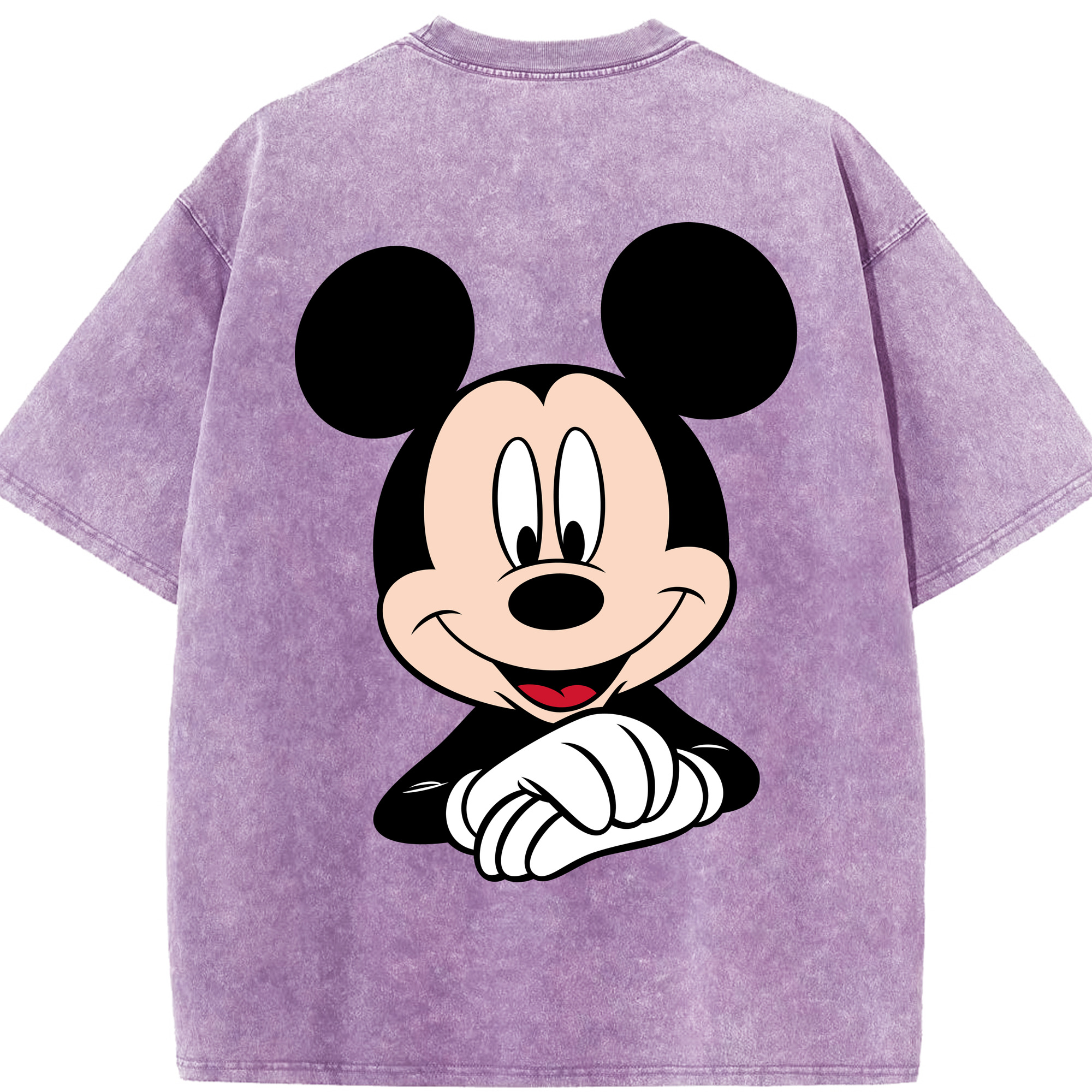 （画像用） ミッキーマウス Mickey Mouse 綿100% ヴィンテージ風 半袖Tシャツ（背面プリント）