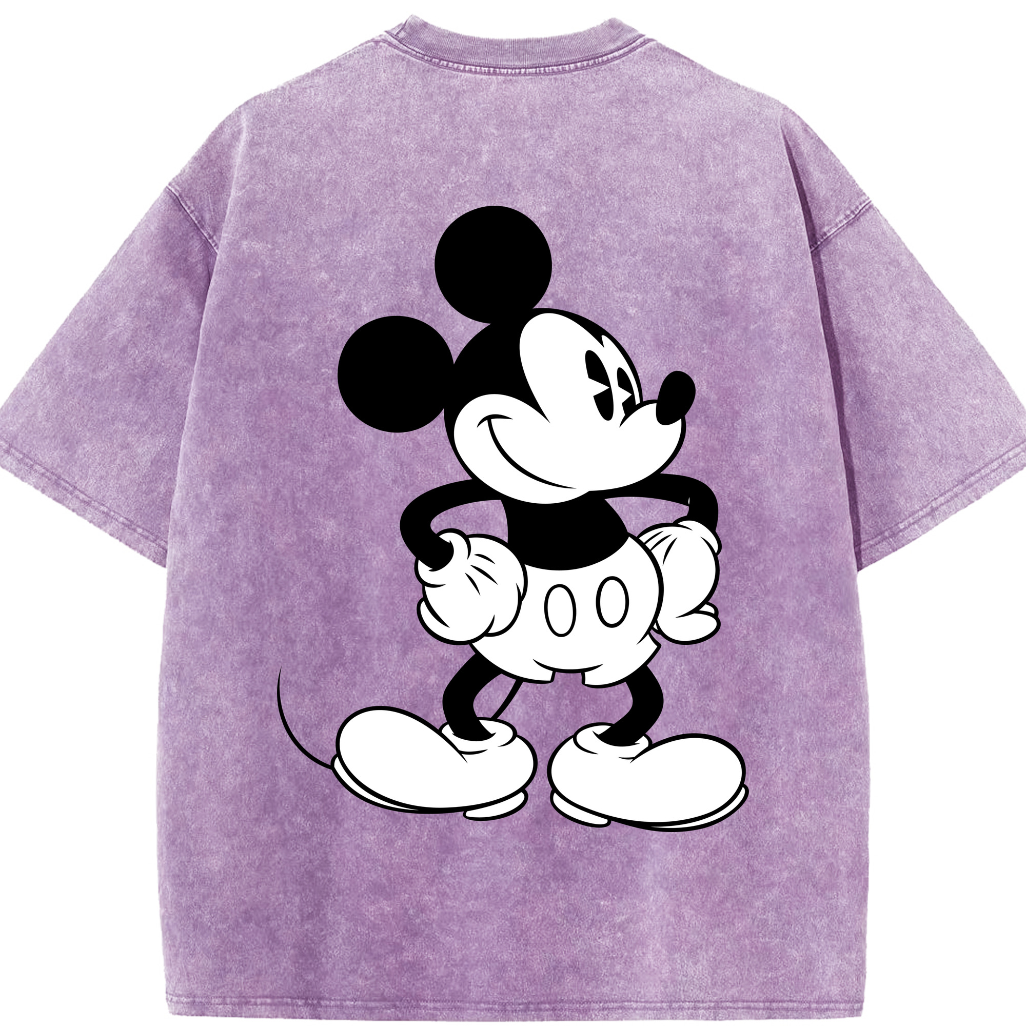 （画像用） ミッキーマウス Mickey Mouse 綿100% ヴィンテージ風 半袖Tシャツ（背面プリント）