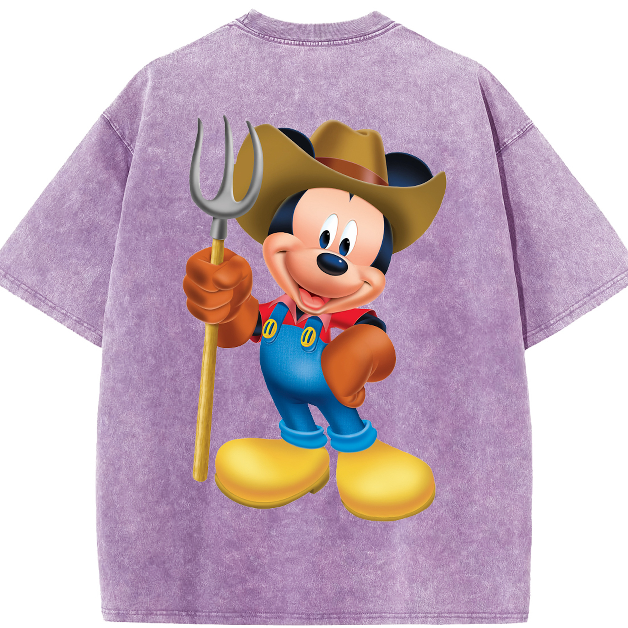 （画像用） ミッキーマウス Mickey Mouse 綿100% ヴィンテージ風 半袖Tシャツ（背面プリント）